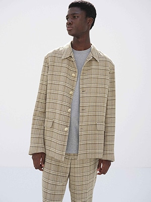 SILK LINEN NEP CHECK JACKET
