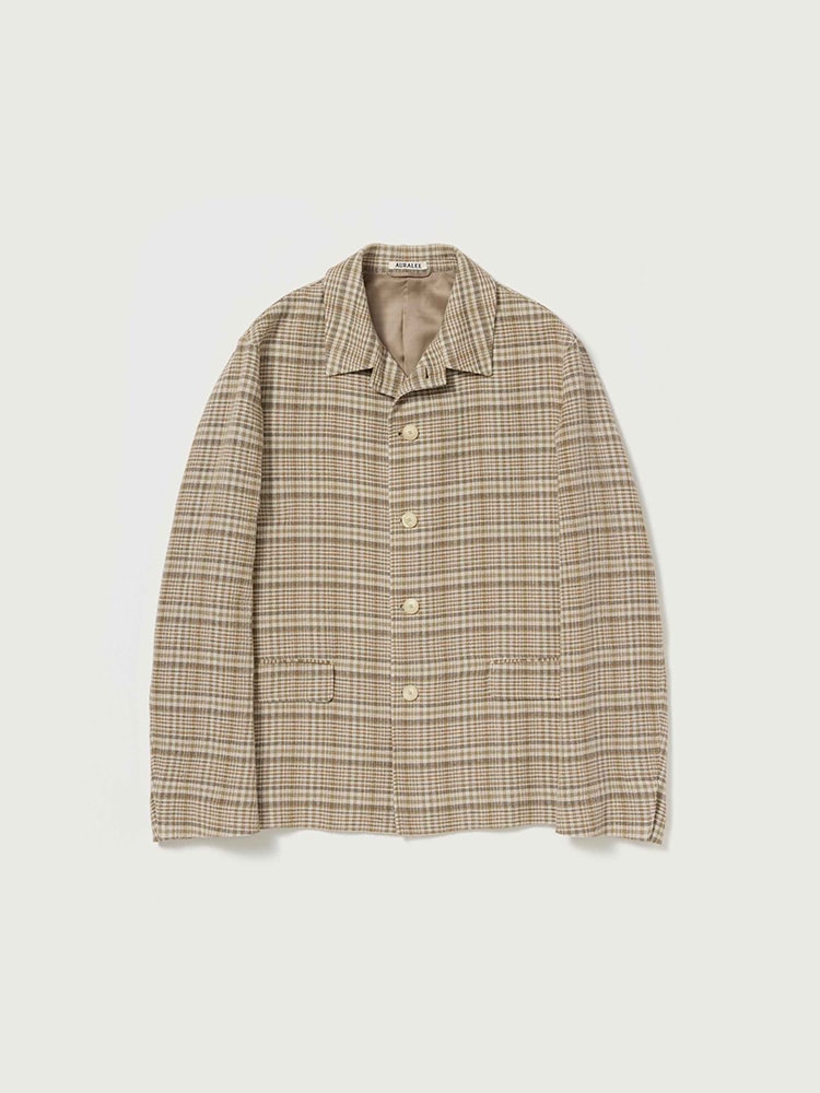 SILK LINEN NEP CHECK JACKET