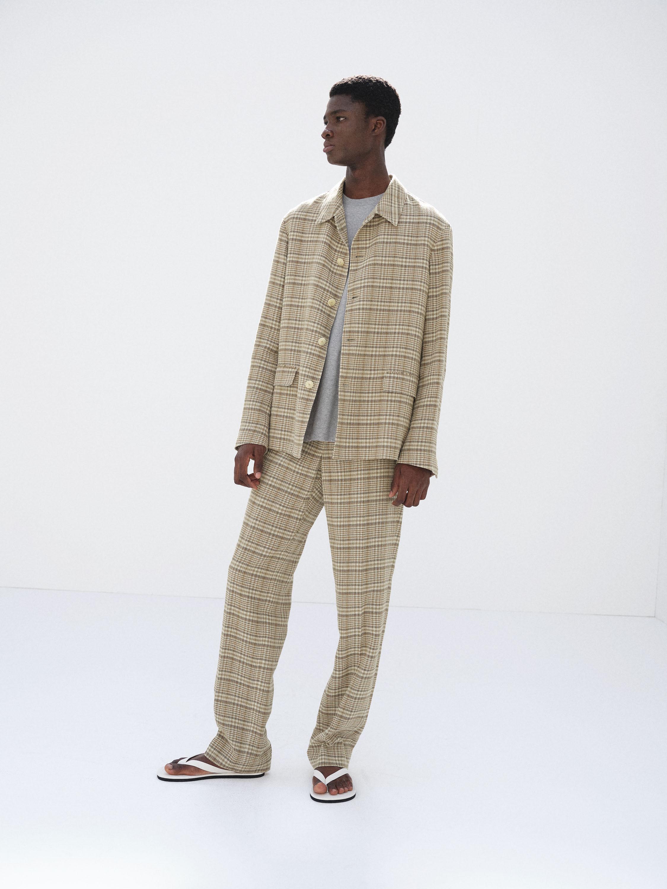 SILK LINEN NEP CHECK JACKET 詳細画像 IVORY BEIGE CHECK 2