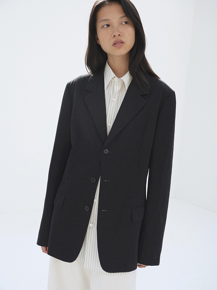 HIGH-TWIST WOOL LINEN TWILL JACKET