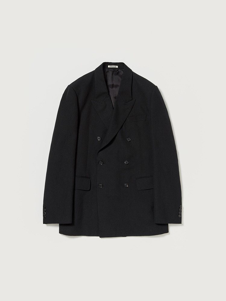 WOOL COTTON LINEN OX DOUBLE-BREASTED JACKET