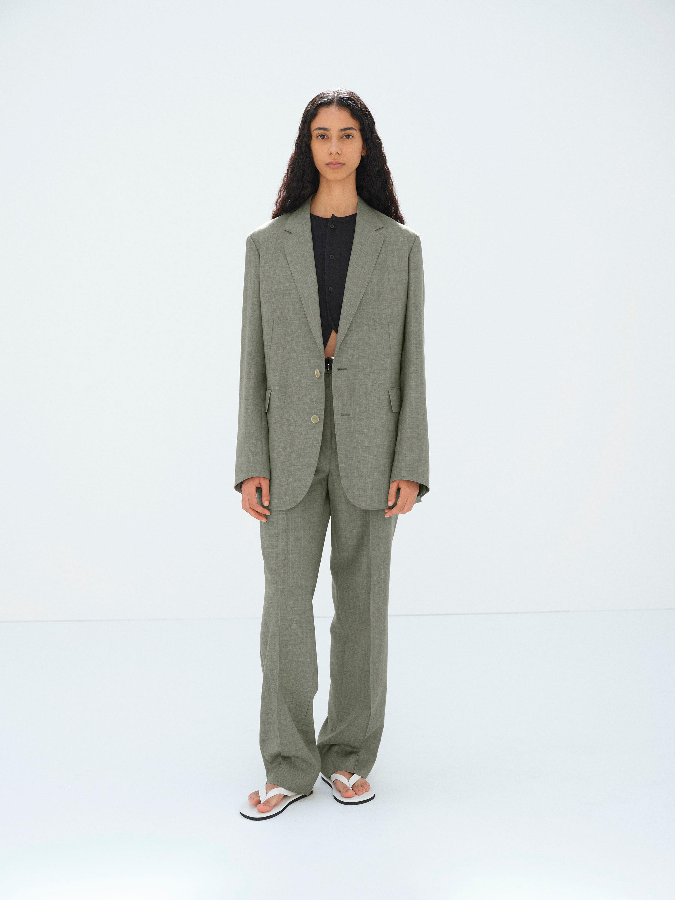 BLUEFACED WOOL JACKET 詳細画像 KHAKI GRAY STRIPE 5