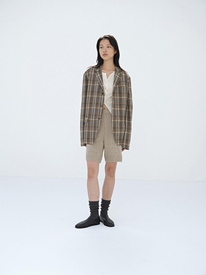 SUPER FINE TROPICAL WOOL CHECK JACKET