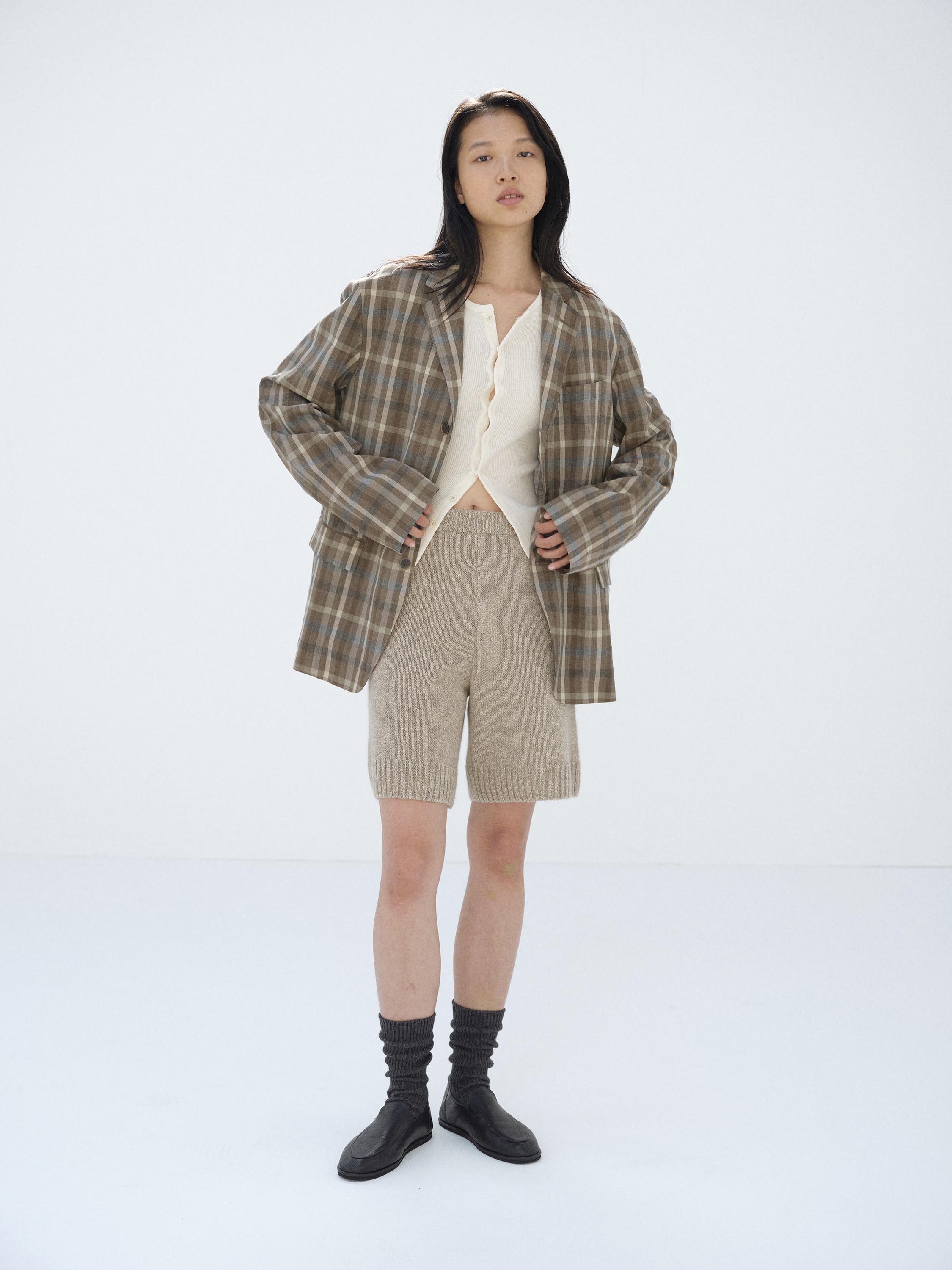 SUPER FINE TROPICAL WOOL CHECK JACKET 詳細画像 TOP BROWN CHECK 2