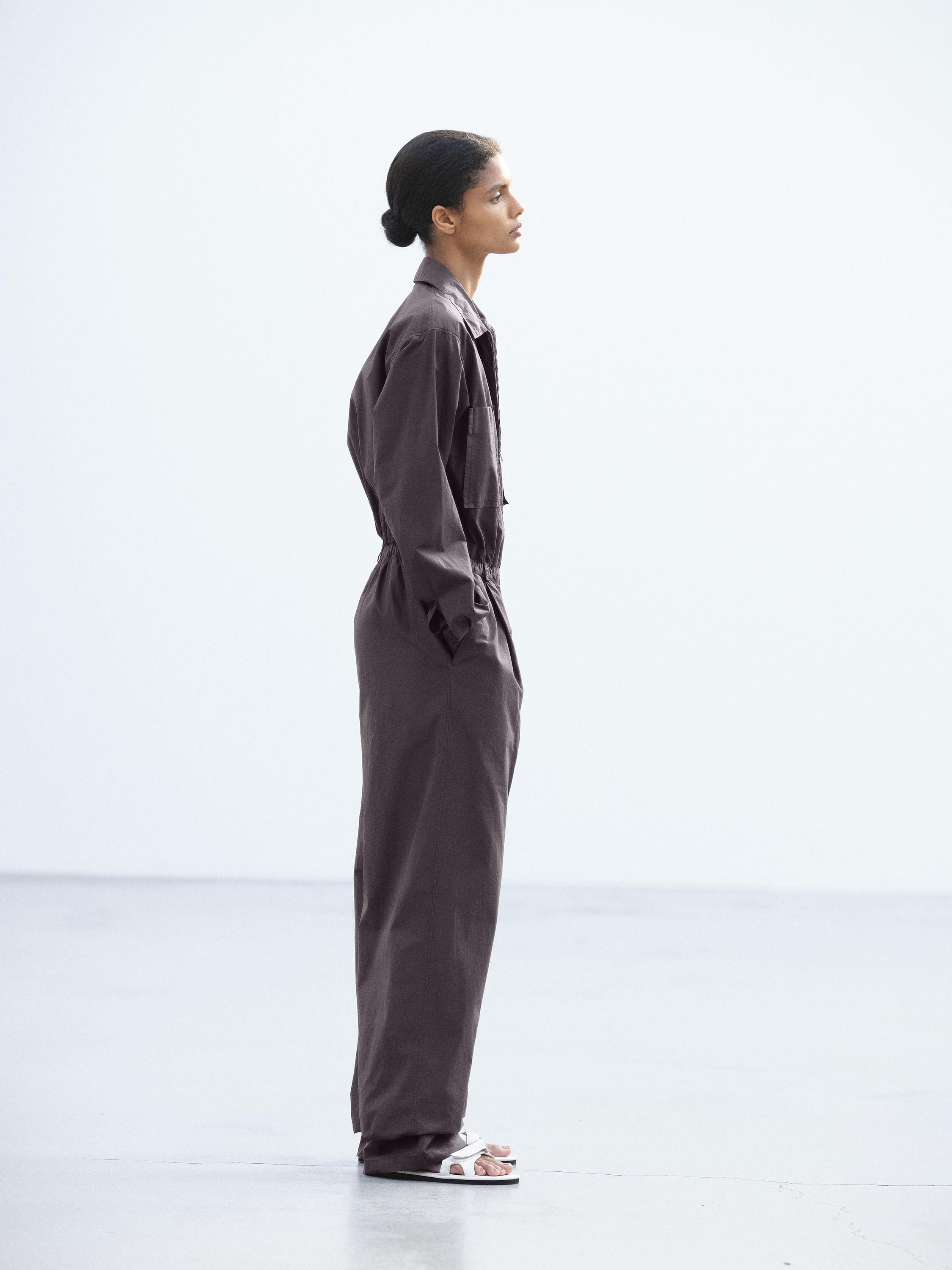 GARMENT-DYED FINX SHUTTLE WEATHER JUMPSUIT 詳細画像 DARK BROWN 2