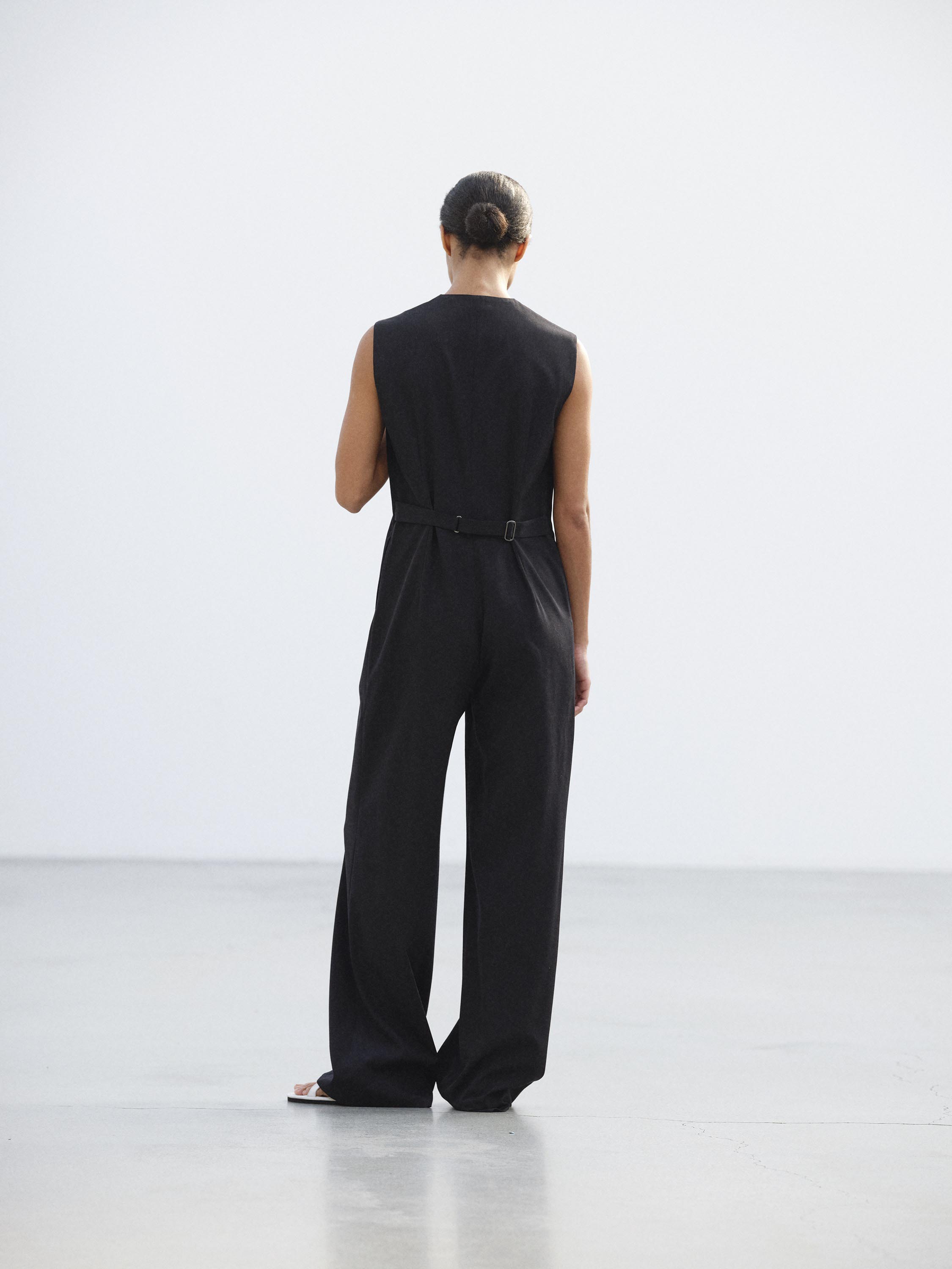 LIGHT WOOL MAX GABARDINE JUMPSUIT 詳細画像 TOP BLACK 4