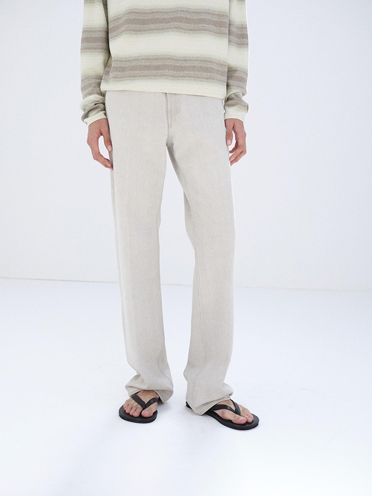 FADED HARD TWIST BROWN DENIM 5P PANTS - AURALEE Official Website