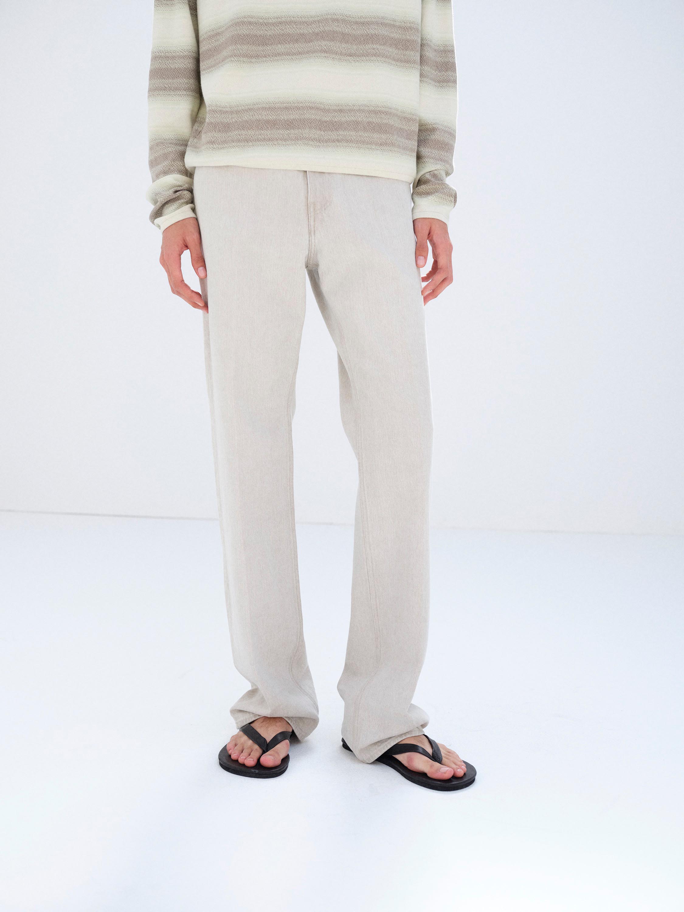 FADED HARD TWIST BROWN DENIM 5P PANTS - AURALEE Official Website