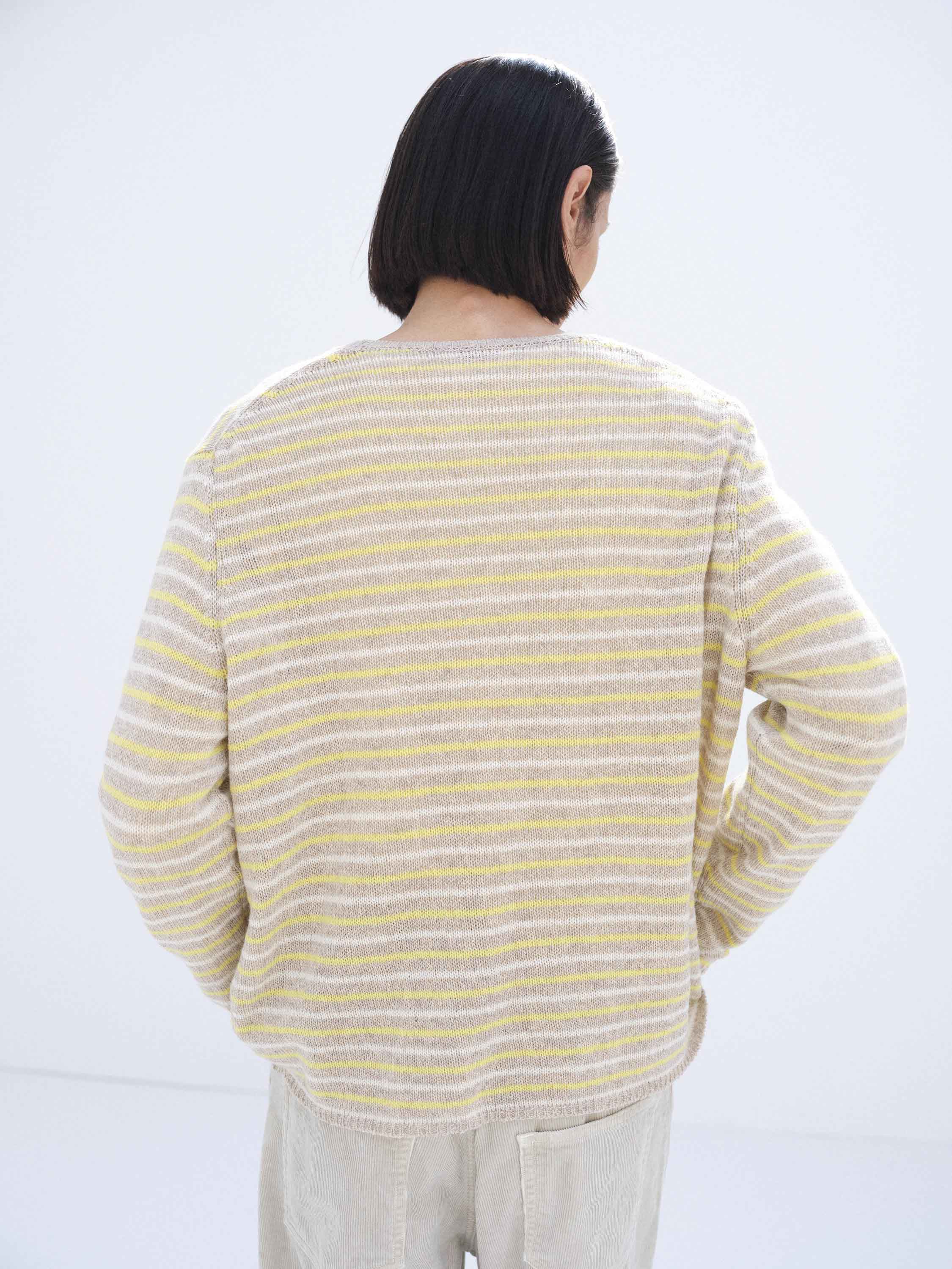 SUMMER CASHMERE KNIT P/O 詳細画像 BEIGE &times; YELLOW 3