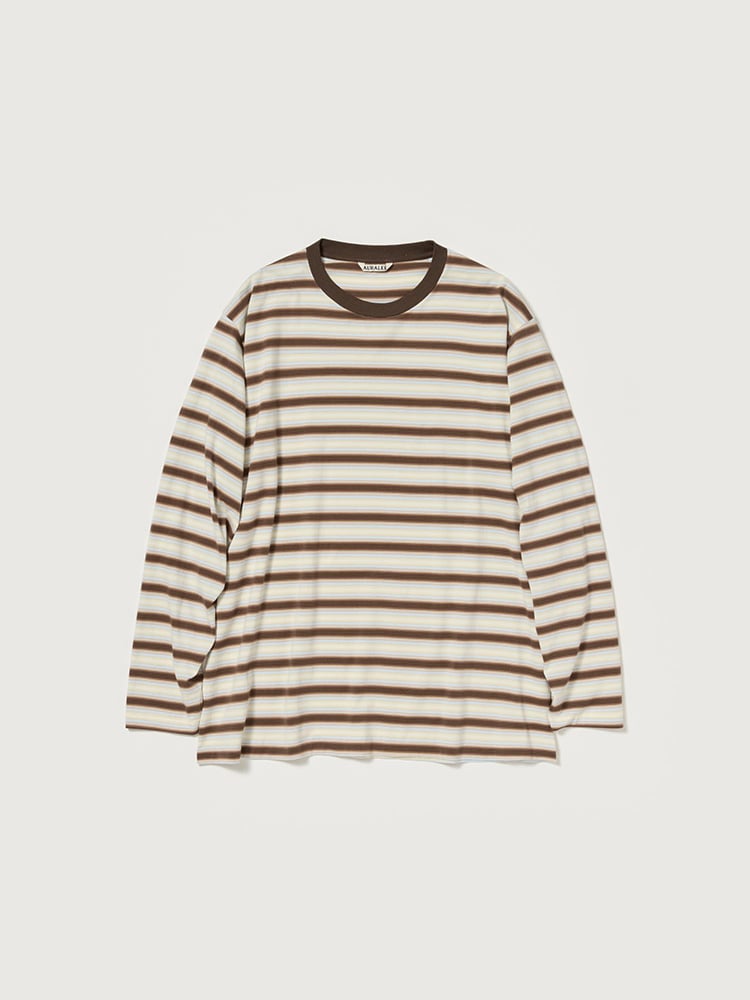 GRADIENT STRIPE JERSEY L/S TEE - AURALEE Official Website