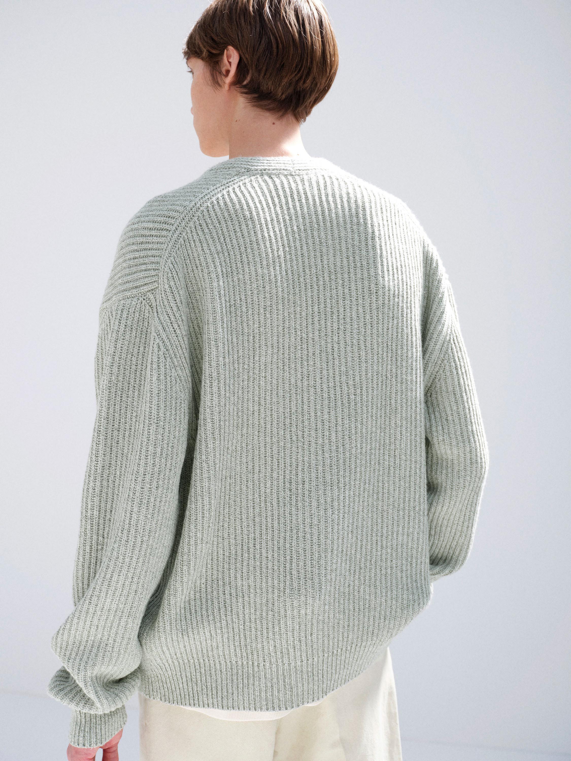 CASHMERE SILK MELANGE KNIT CARDIGAN 詳細画像 MIX MINT GRAY 3