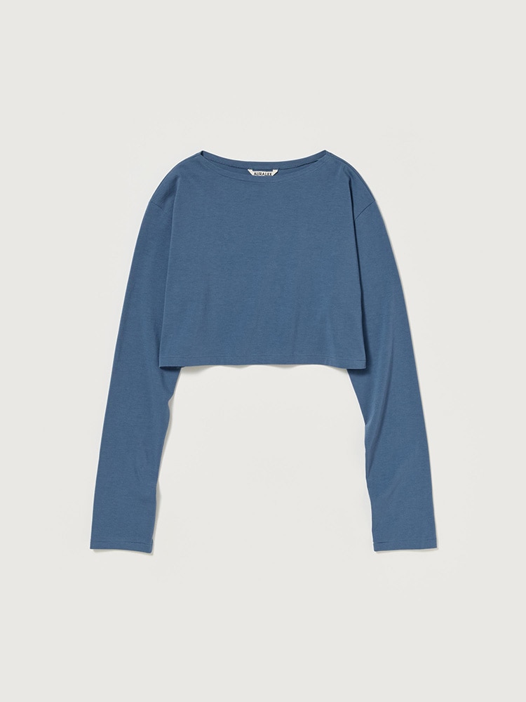 HIGH GAUGE COTTON JERSEY BOAT NECK L/S TEE