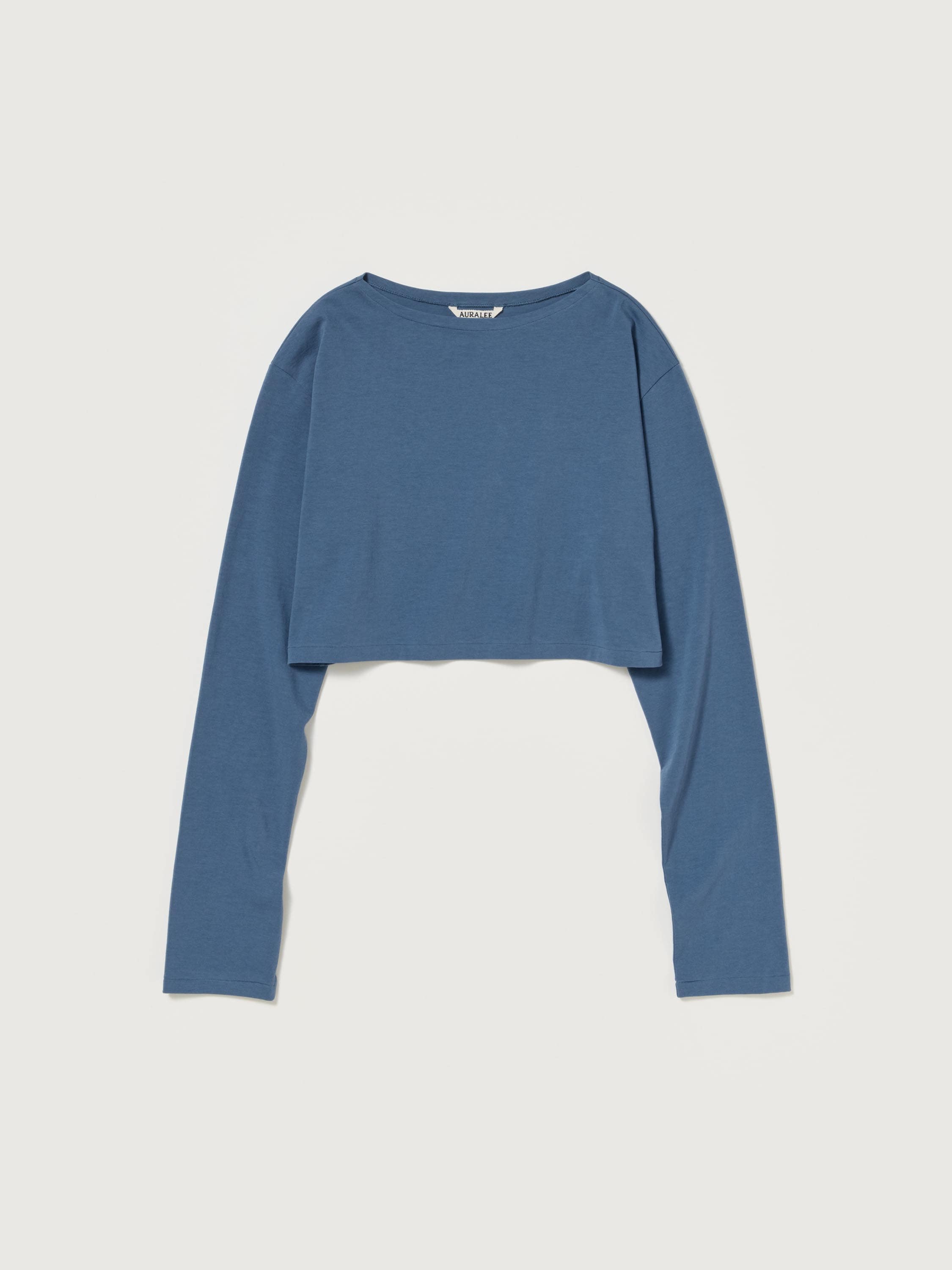 HIGH GAUGE COTTON JERSEY BOAT NECK L/S TEE 詳細画像 DUSTY BLUE 3