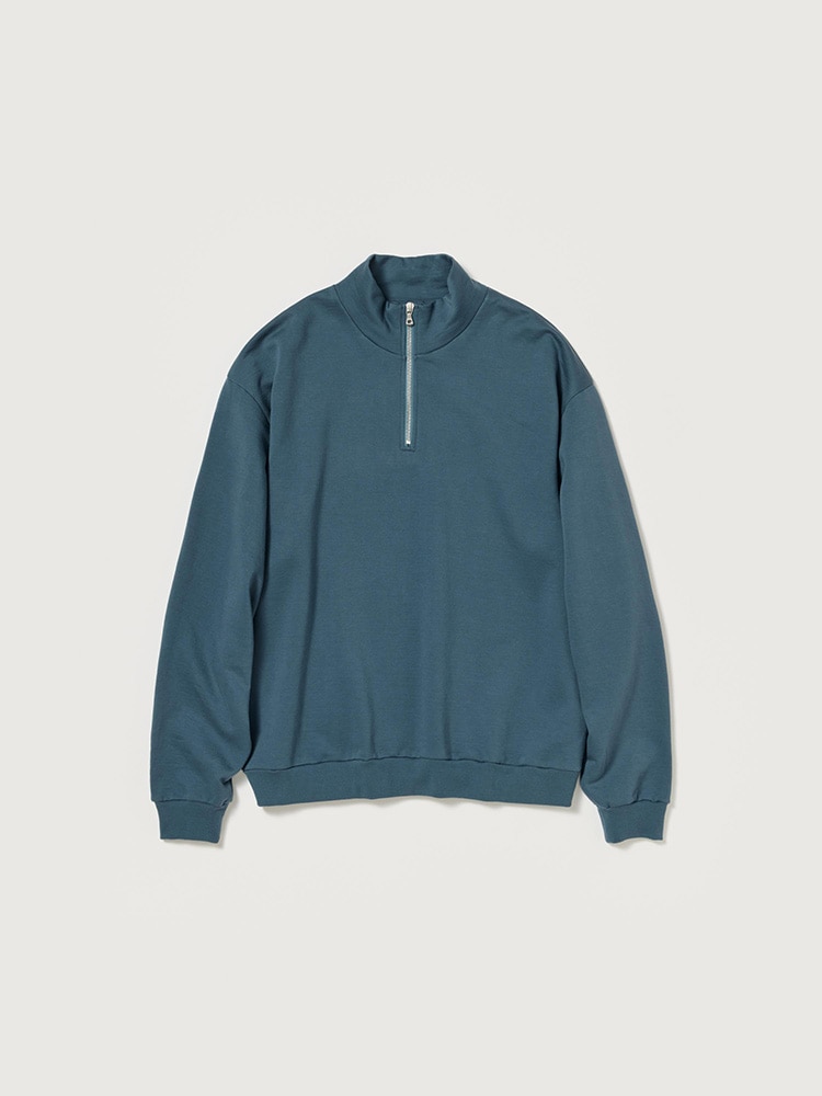 ELASTIC HIGH GAUGE SWEAT HALF ZIP P/O