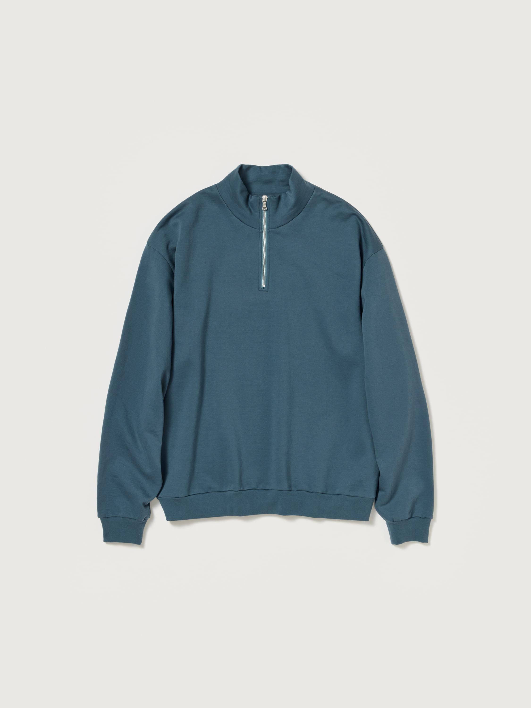 ELASTIC HIGH GAUGE SWEAT HALF ZIP P/O 詳細画像 DUSTY BLUE 3
