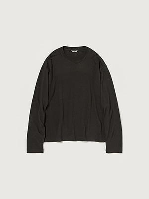 BRUSHED ORGANIC COTTON JERSEY L/S TEE - AURALEE Official Website