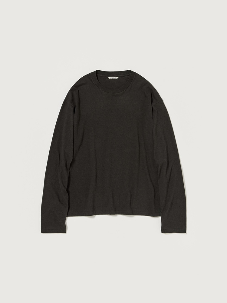BRUSHED ORGANIC COTTON JERSEY L/S TEE - AURALEE Official Website