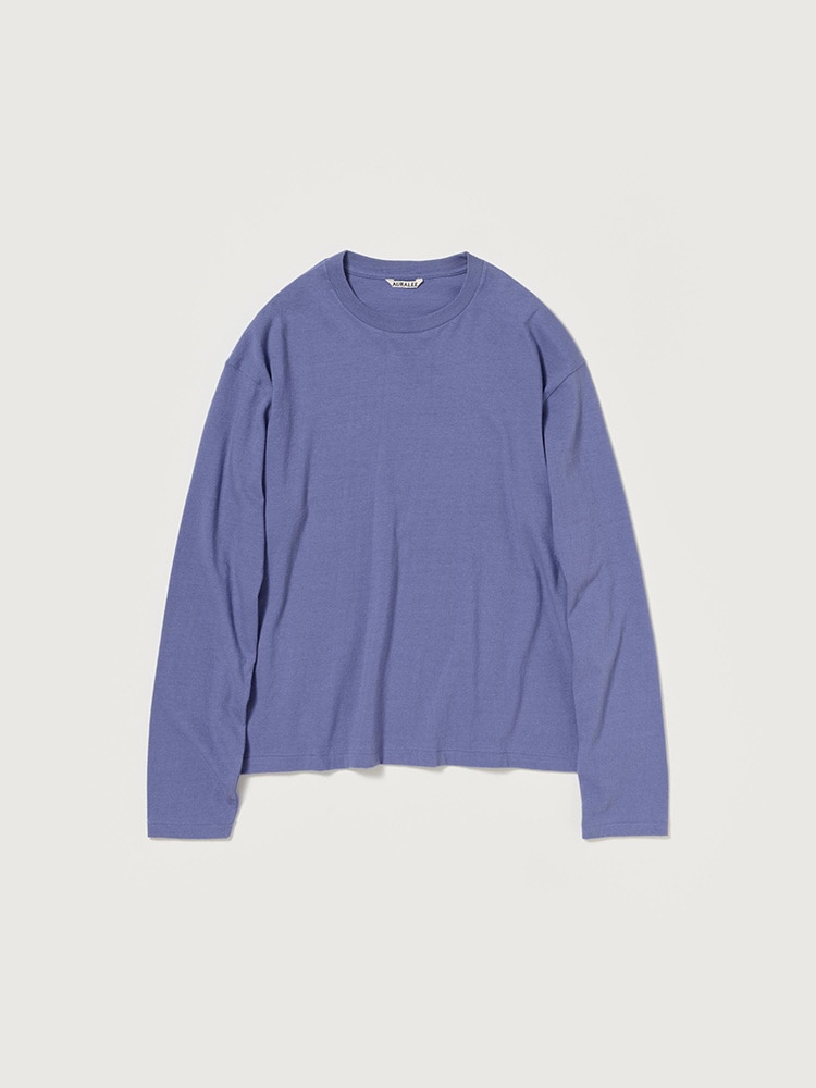 BRUSHED ORGANIC COTTON JERSEY L/S TEE - AURALEE Official Website