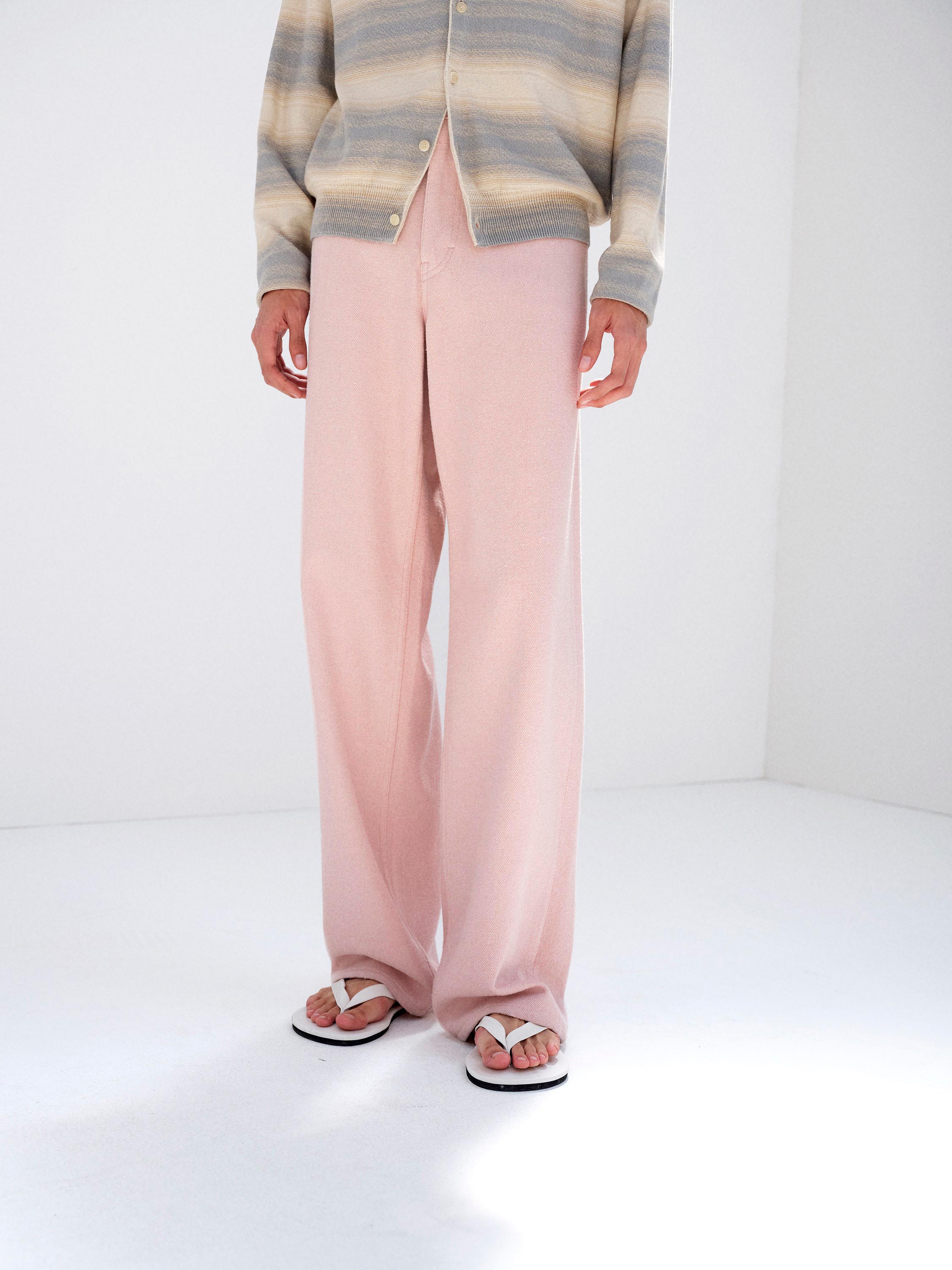 SILK NEP DENIM 5P WIDE PANTS 詳細画像 DUSTY PINK 2