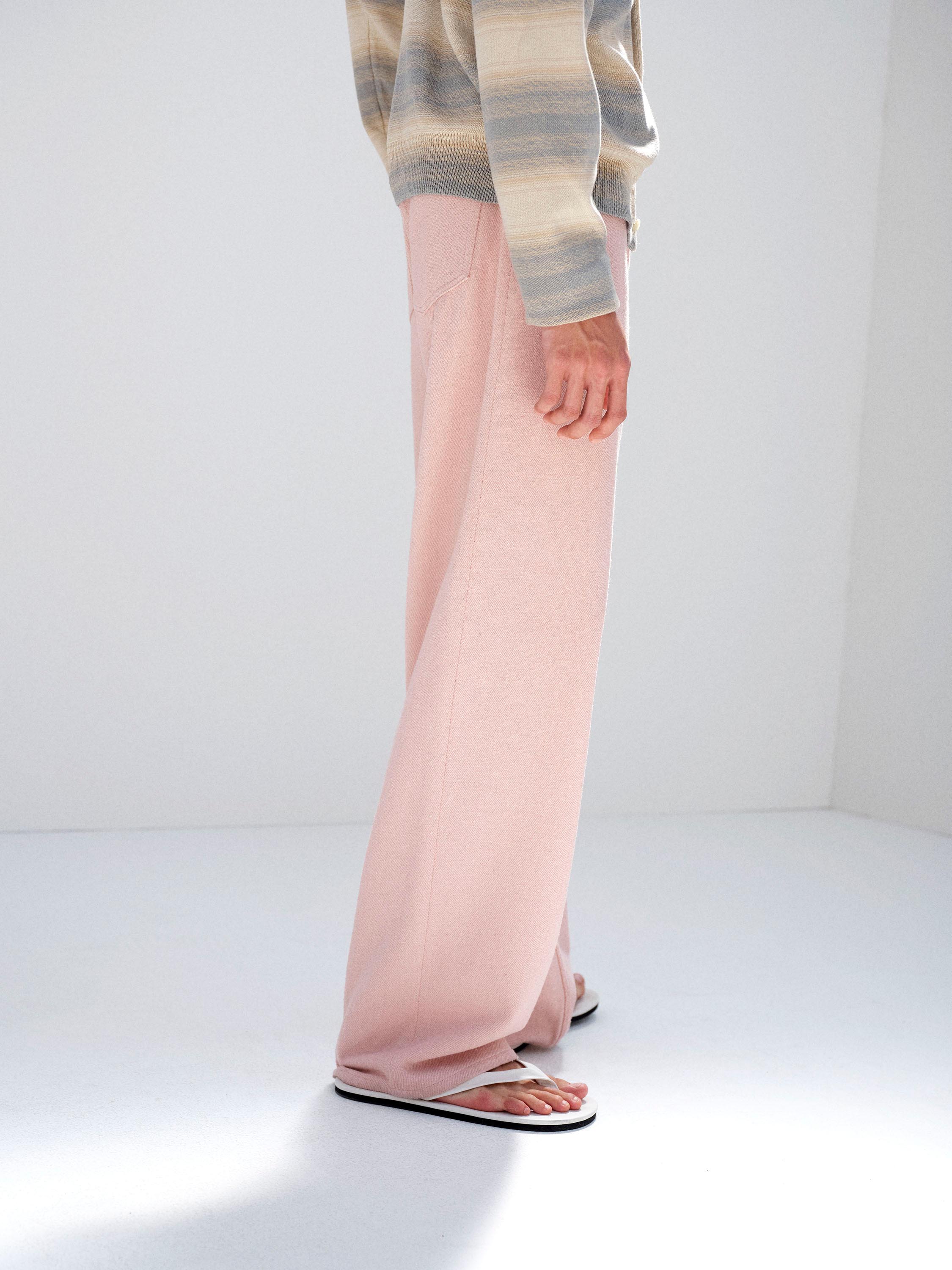 SILK NEP DENIM 5P WIDE PANTS 詳細画像 DUSTY PINK 3