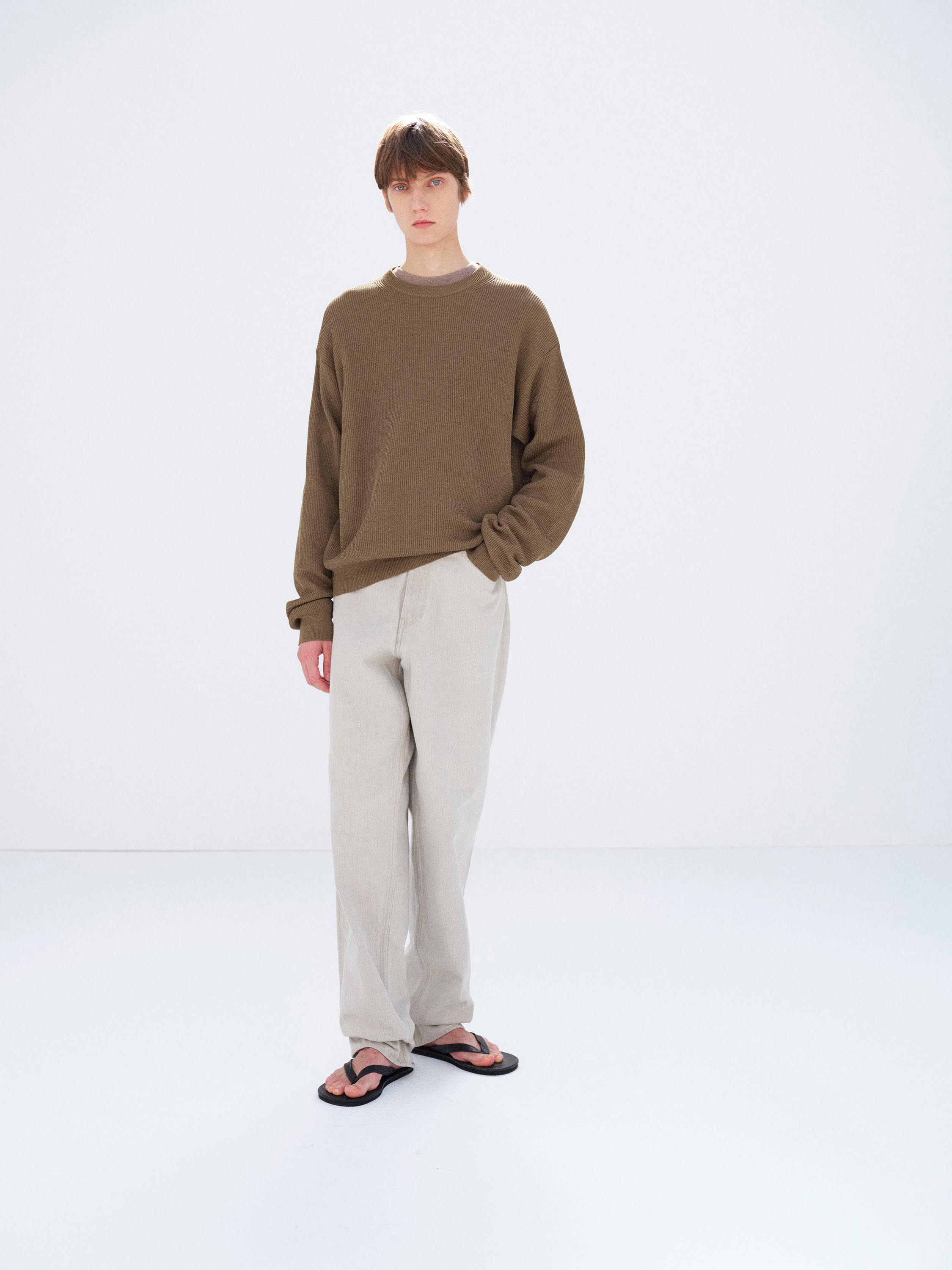 FLAT YARN RIB KNIT P/O 詳細画像 LIGHT BROWN 1