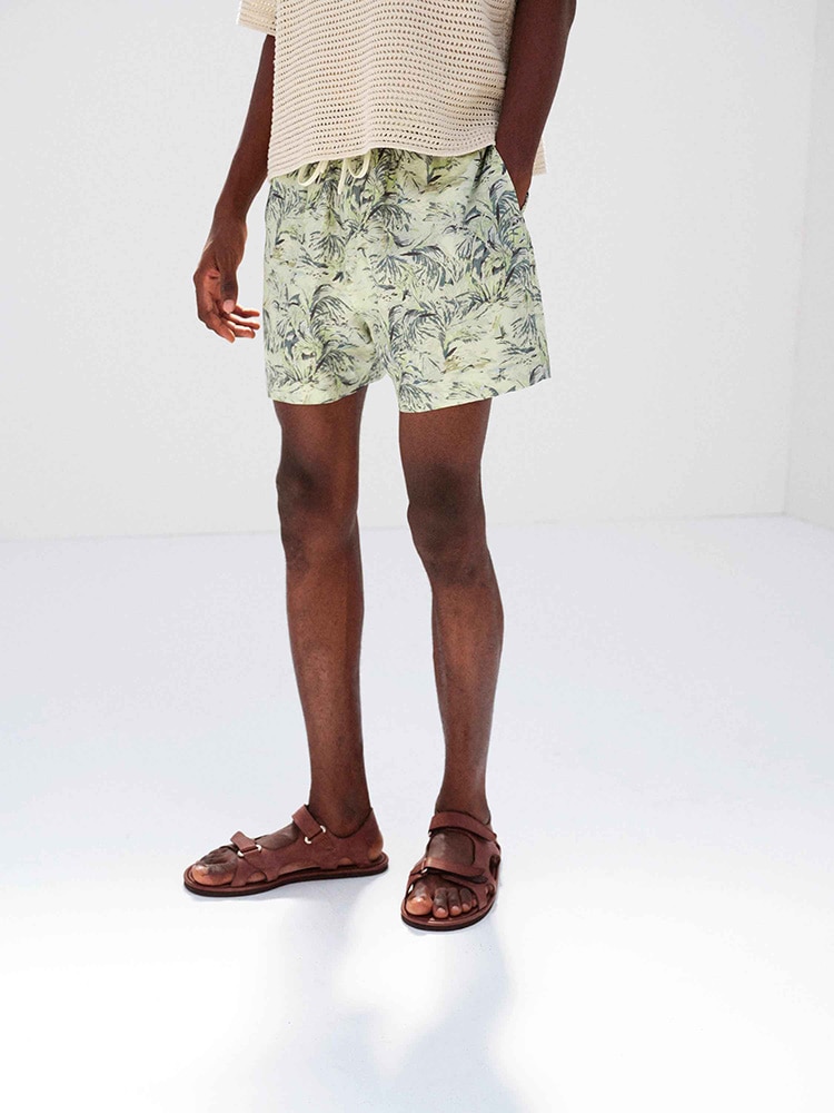 PRINTED AIRY SILK SHORTS