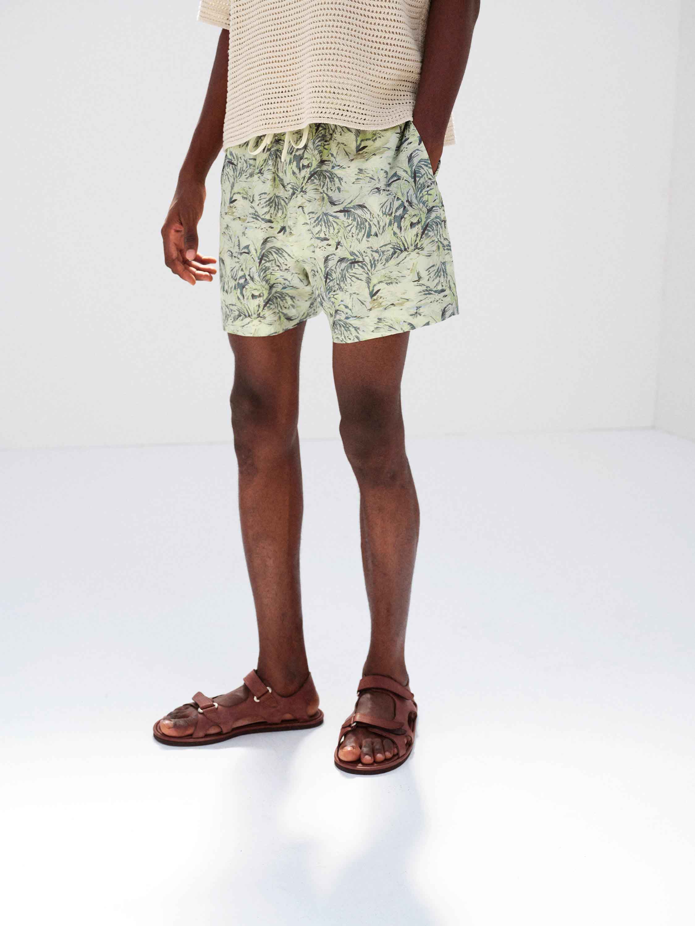 PRINTED AIRY SILK SHORTS