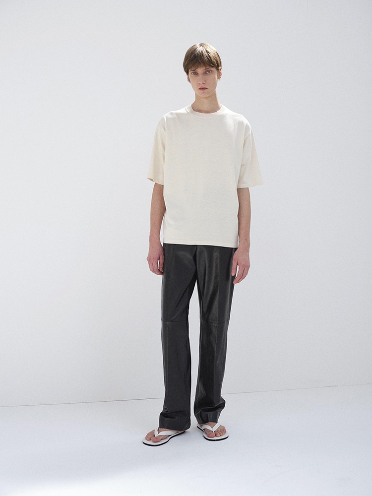 TEXTURED LAMB LEATHER PANTS