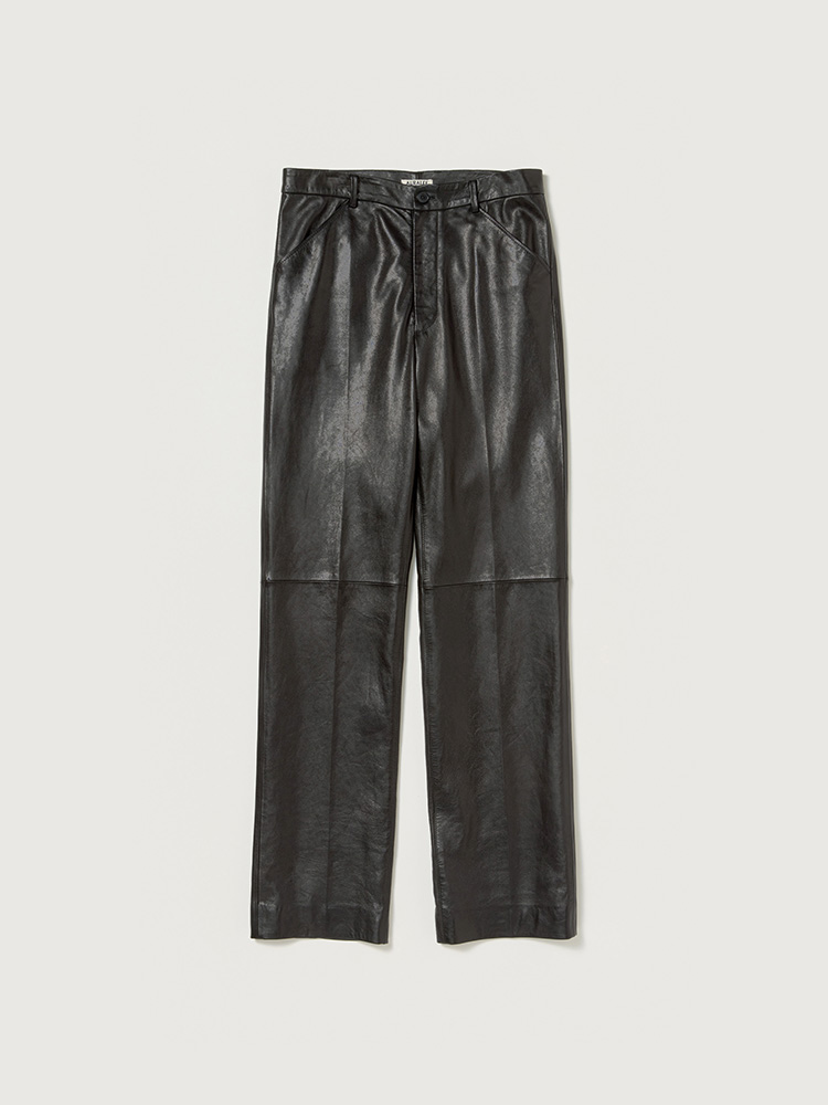 TEXTURED LAMB LEATHER PANTS