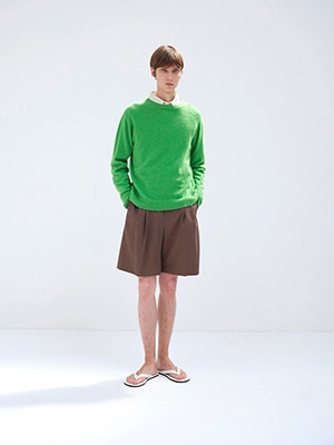 BRUSHED CASHMERE COTTON KNIT P/O