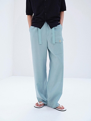 WOOL HERRINGBONE CARGO PANTS