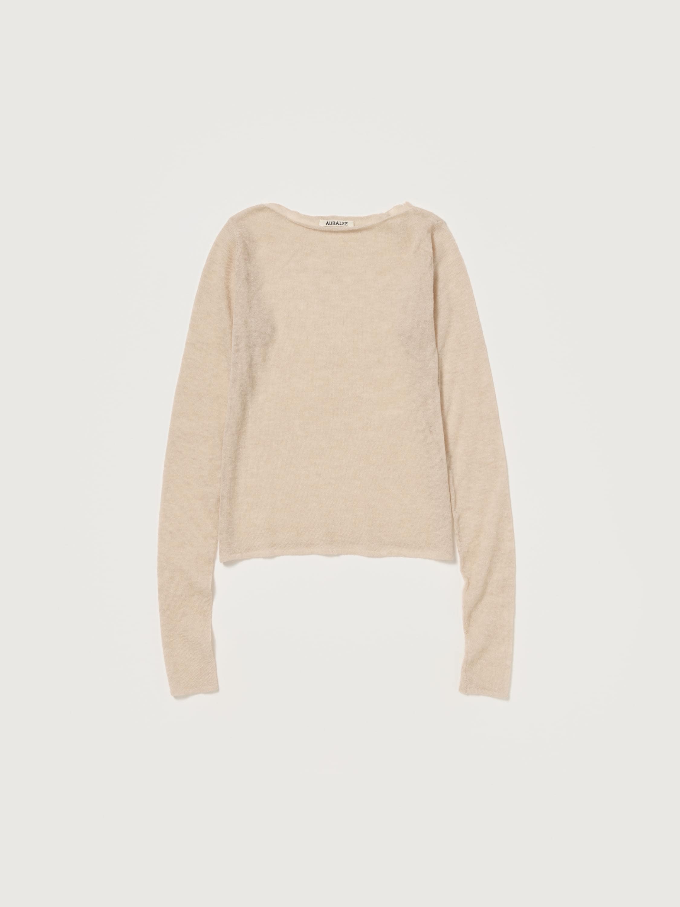 SHEER CASHMERE KNIT BOAT NECK P/O 詳細画像 TOP BEIGE 1