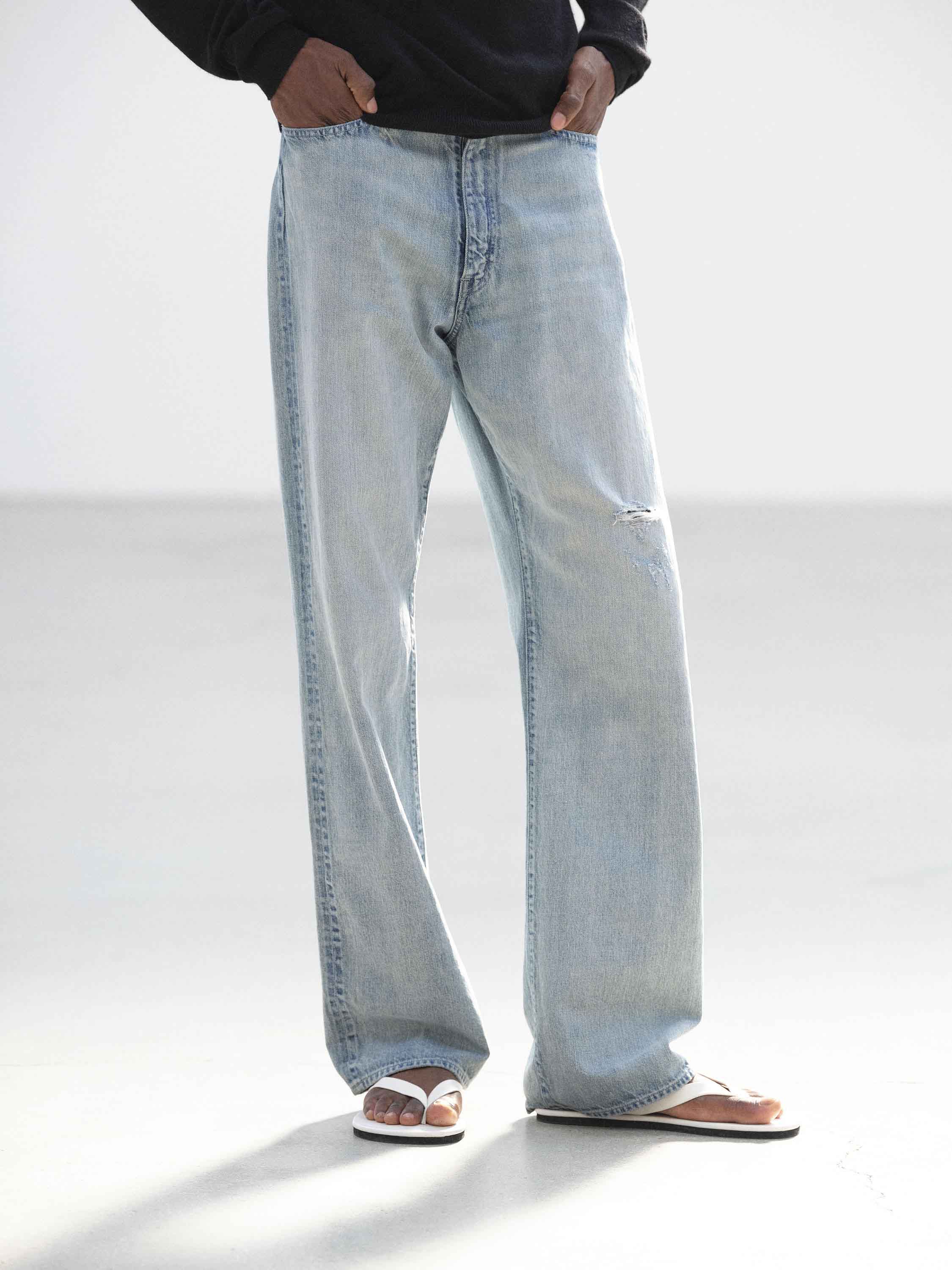 FADED SELVEDGE LIGHT DENIM PANTS - AURALEE Official Website