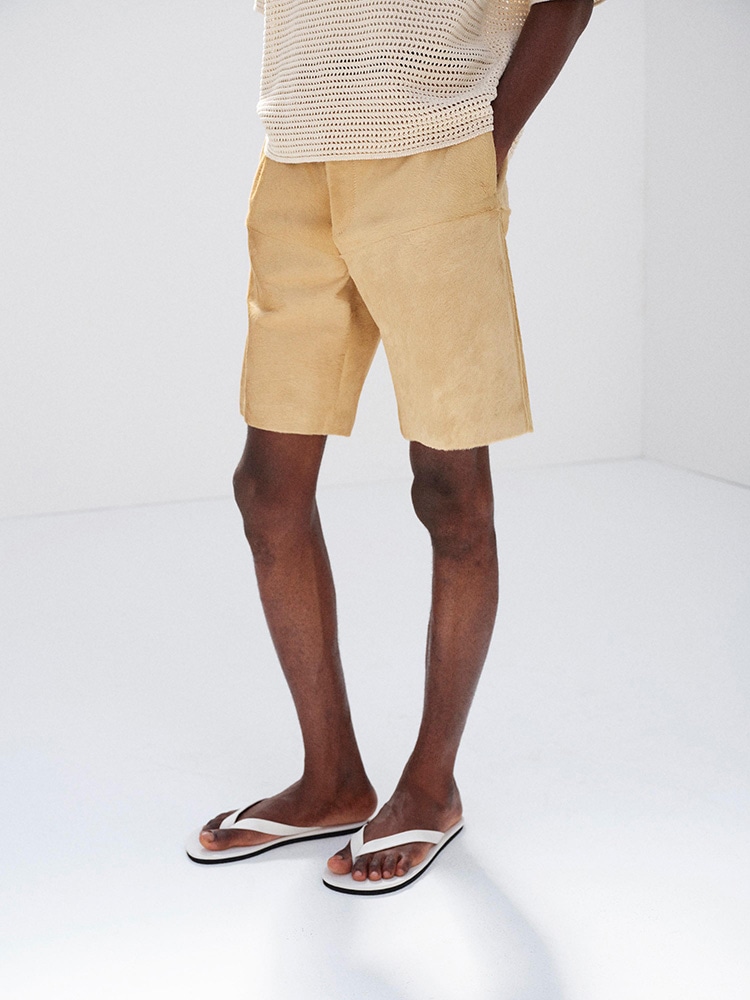 CALF HAIR SHORTS