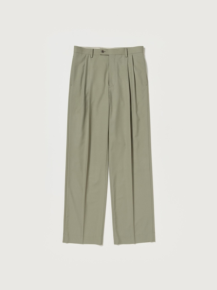 ULTRA FINE TROPICAL WOOL TWO-TUCK SLACKS