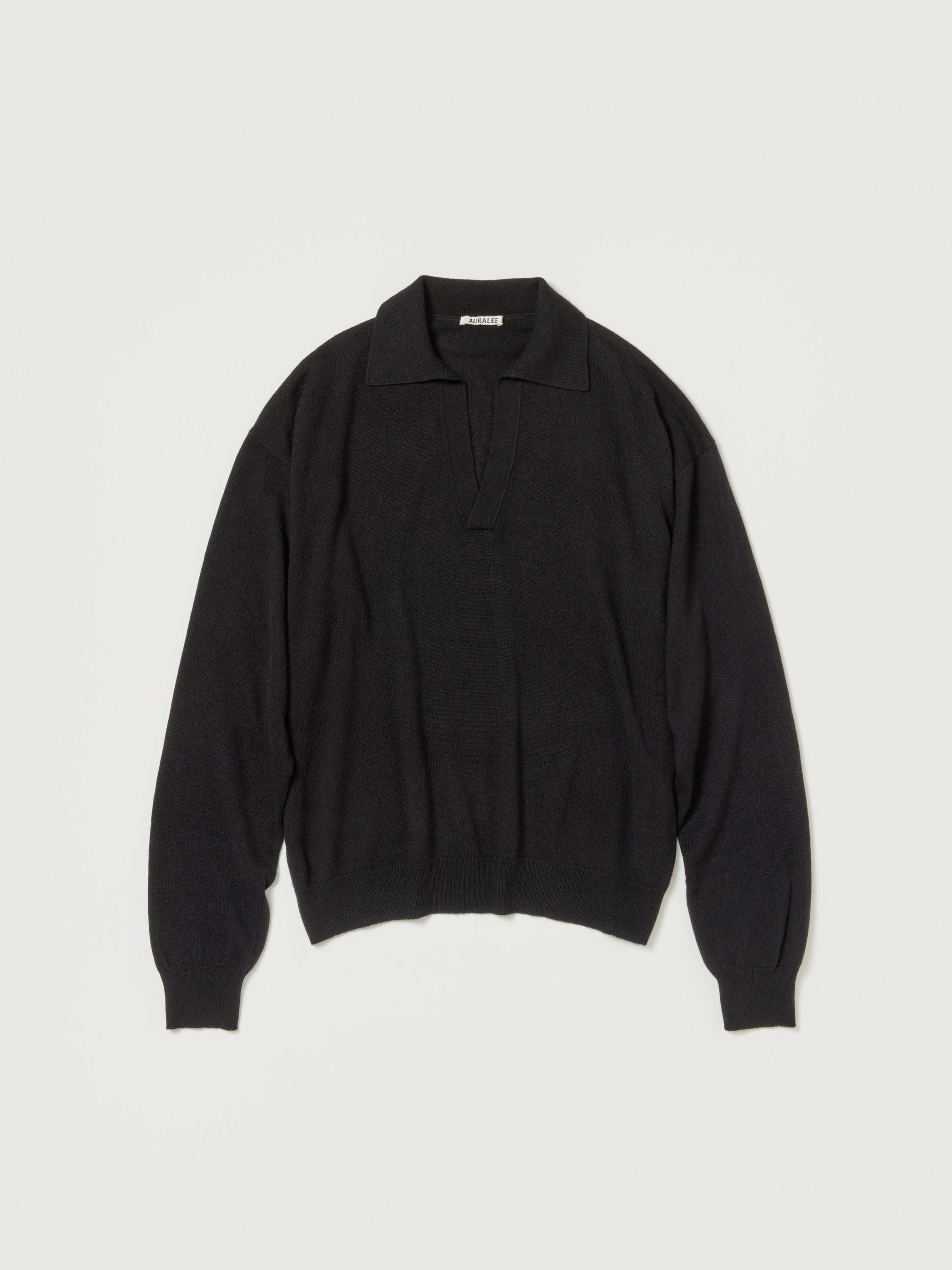 SUPER FINE CASHMERE SILK KNIT SKIPPER POLO 詳細画像 BLACK 1