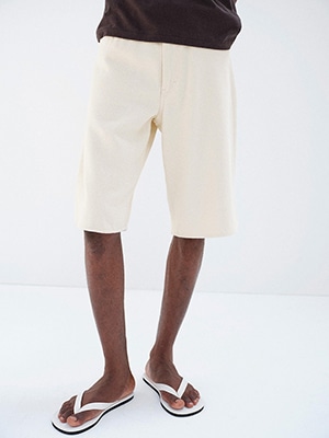 SILK NEP DENIM 5P WIDE SHORTS