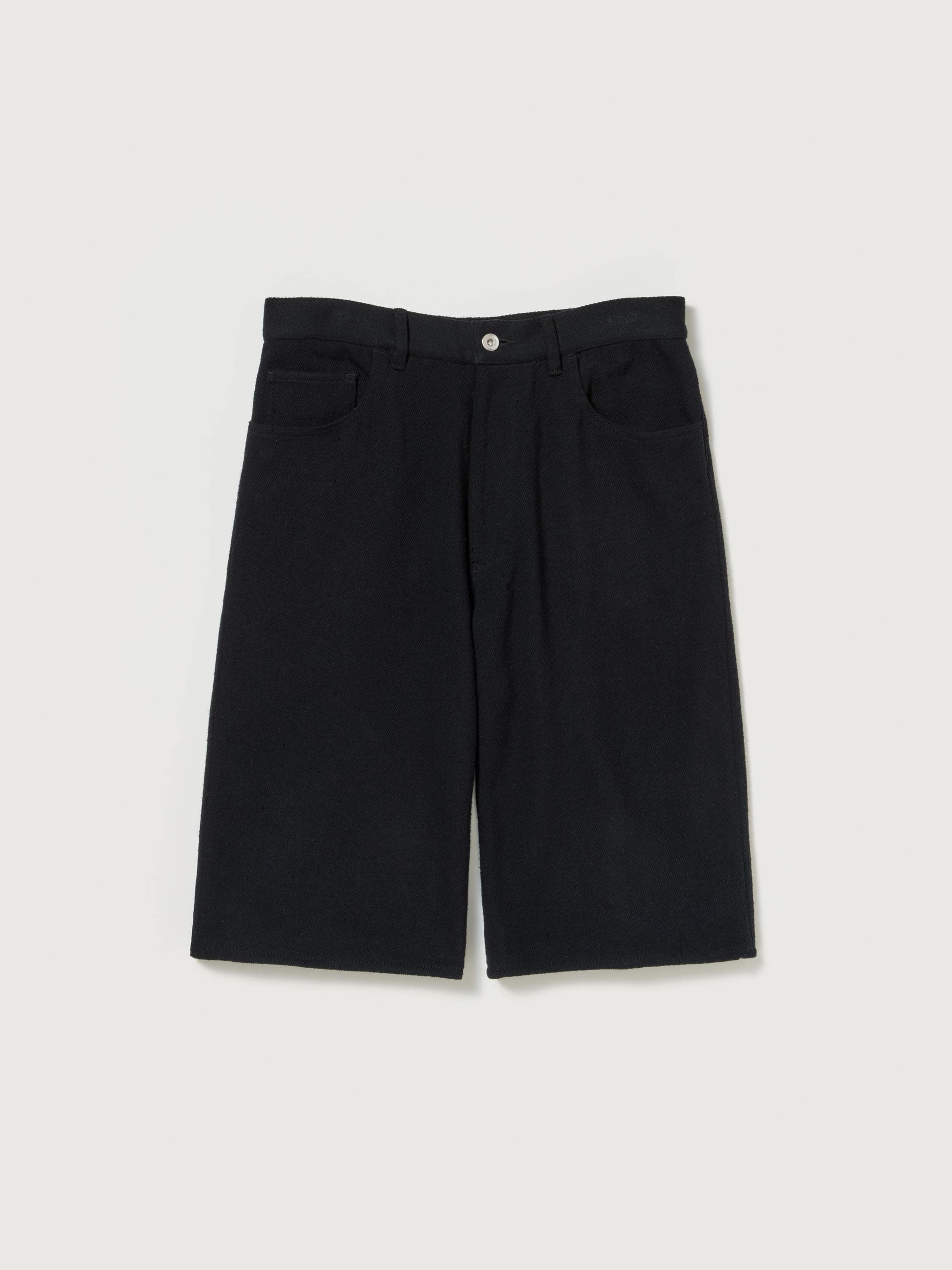 SILK NEP DENIM 5P WIDE SHORTS 詳細画像 BLACK 1