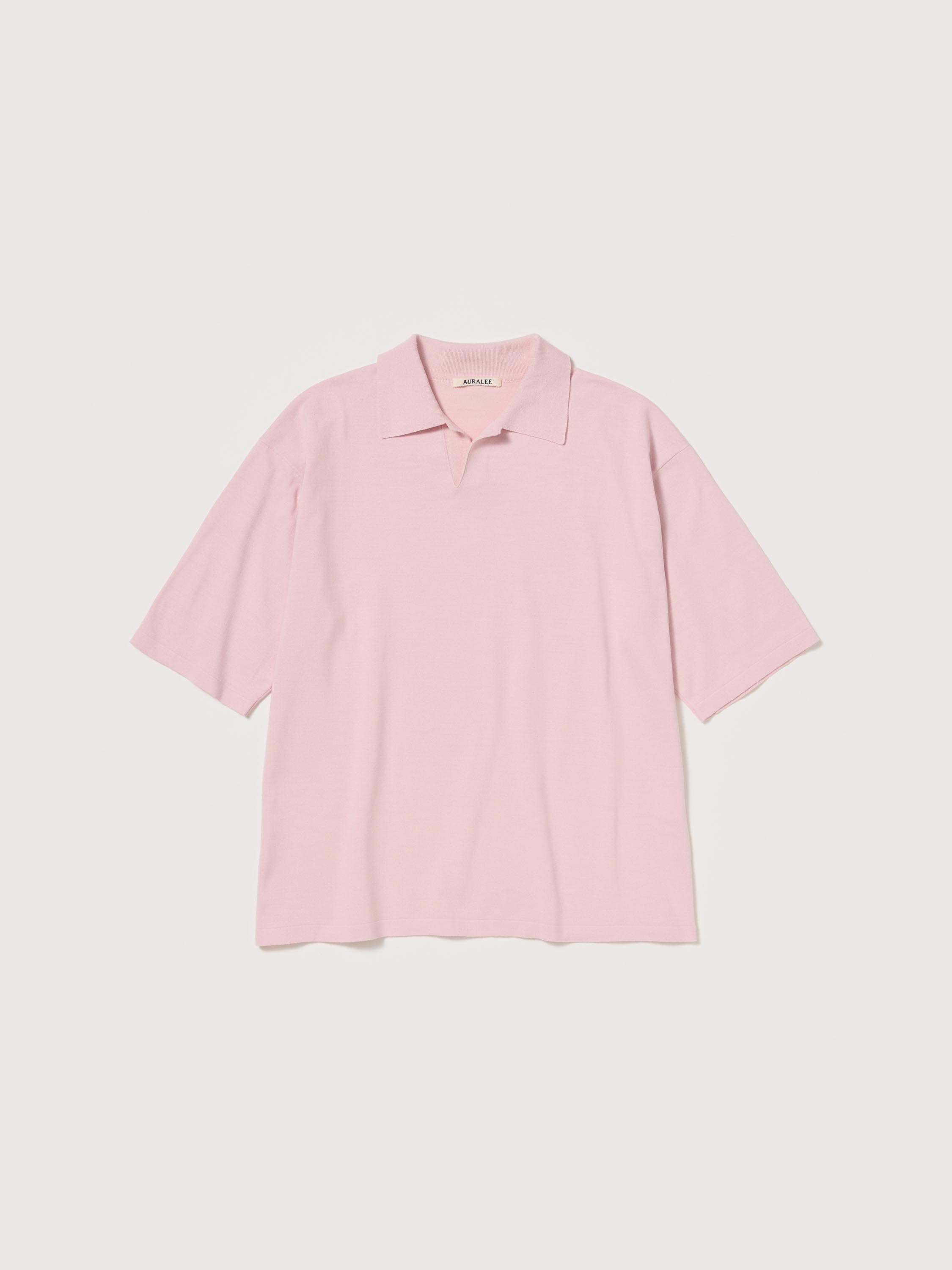 HIGH GAUGE TUSSAH SILK KNIT SKIPPER POLO 詳細画像 LIGHT PINK 1
