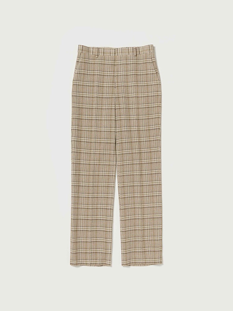 SILK LINEN NEP CHECK SLACKS - AURALEE Official Website