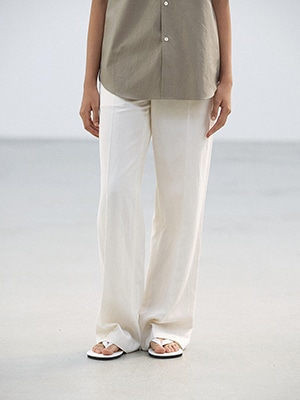 HIGH-TWIST WOOL LINEN TWILL SLACKS
