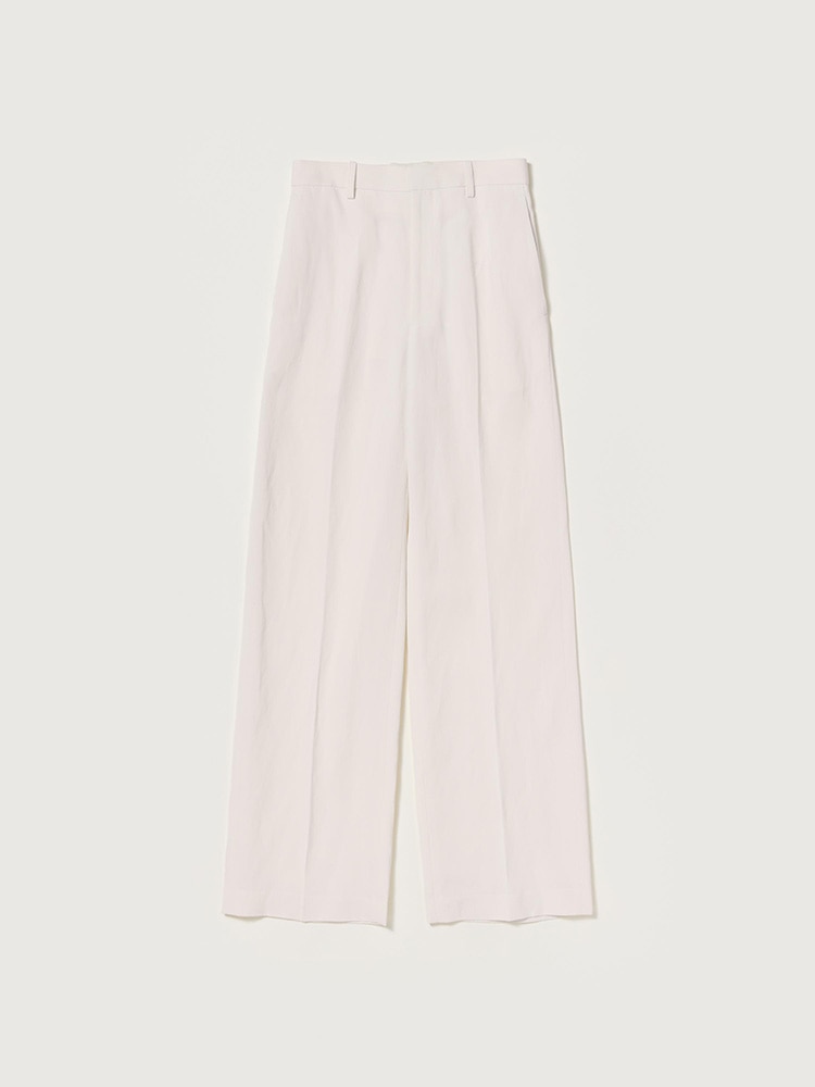 HIGH-TWIST WOOL LINEN TWILL SLACKS
