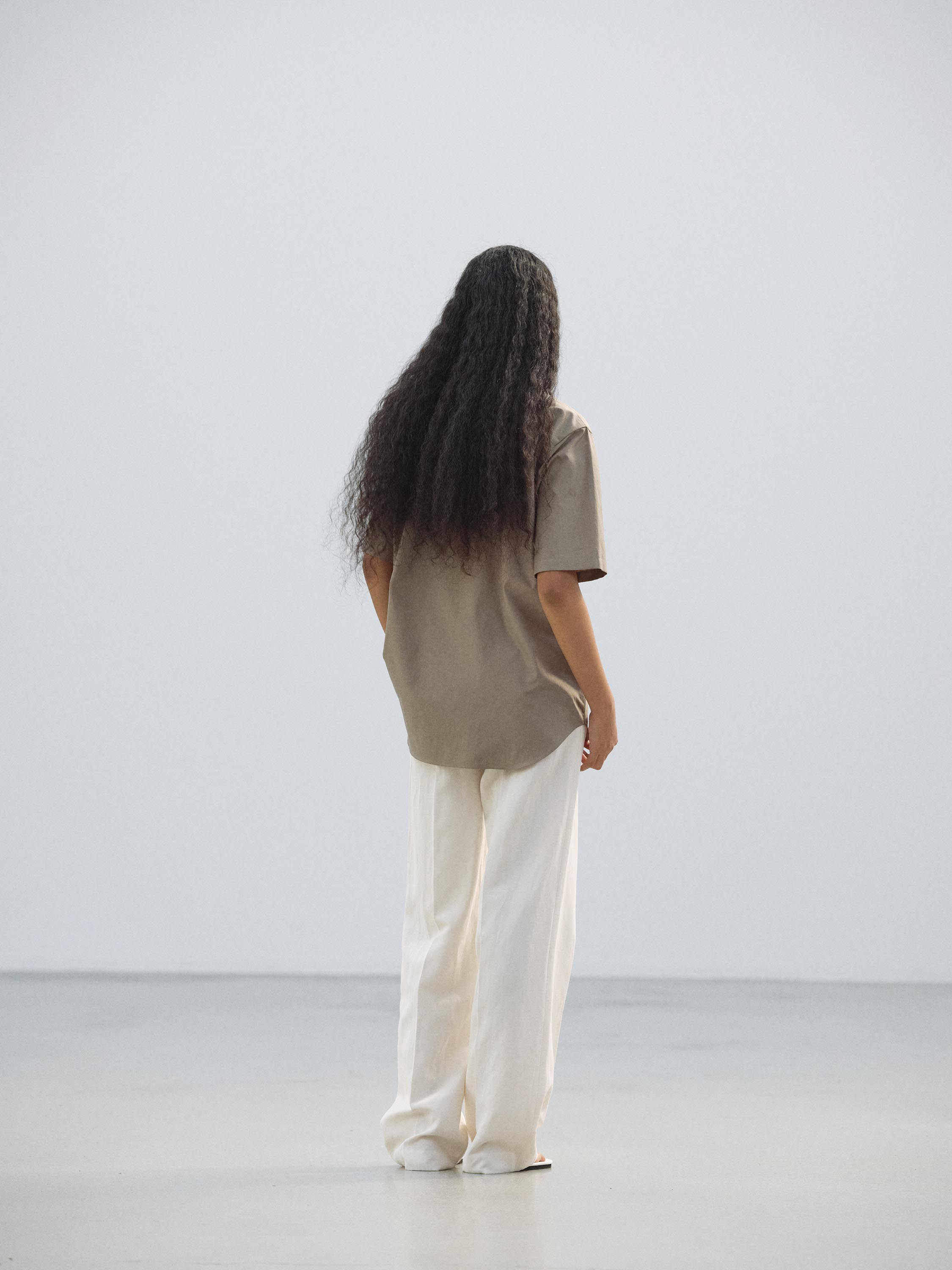 HIGH-TWIST WOOL LINEN TWILL SLACKS 詳細画像 OFF WHITE 5