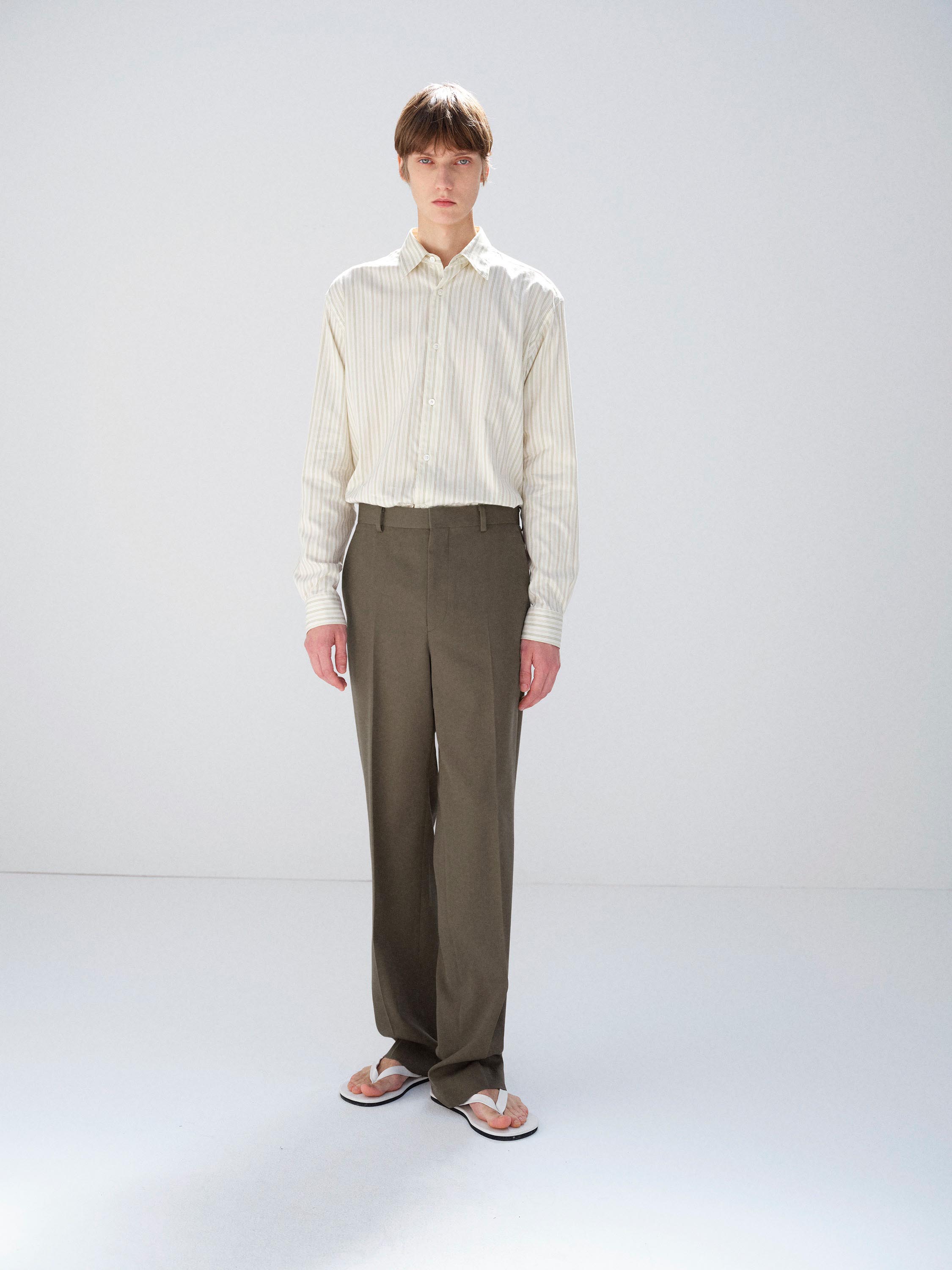 LIGHT WOOL MAX GABARDINE SLACKS 詳細画像 DARK OLIVE BROWN 2