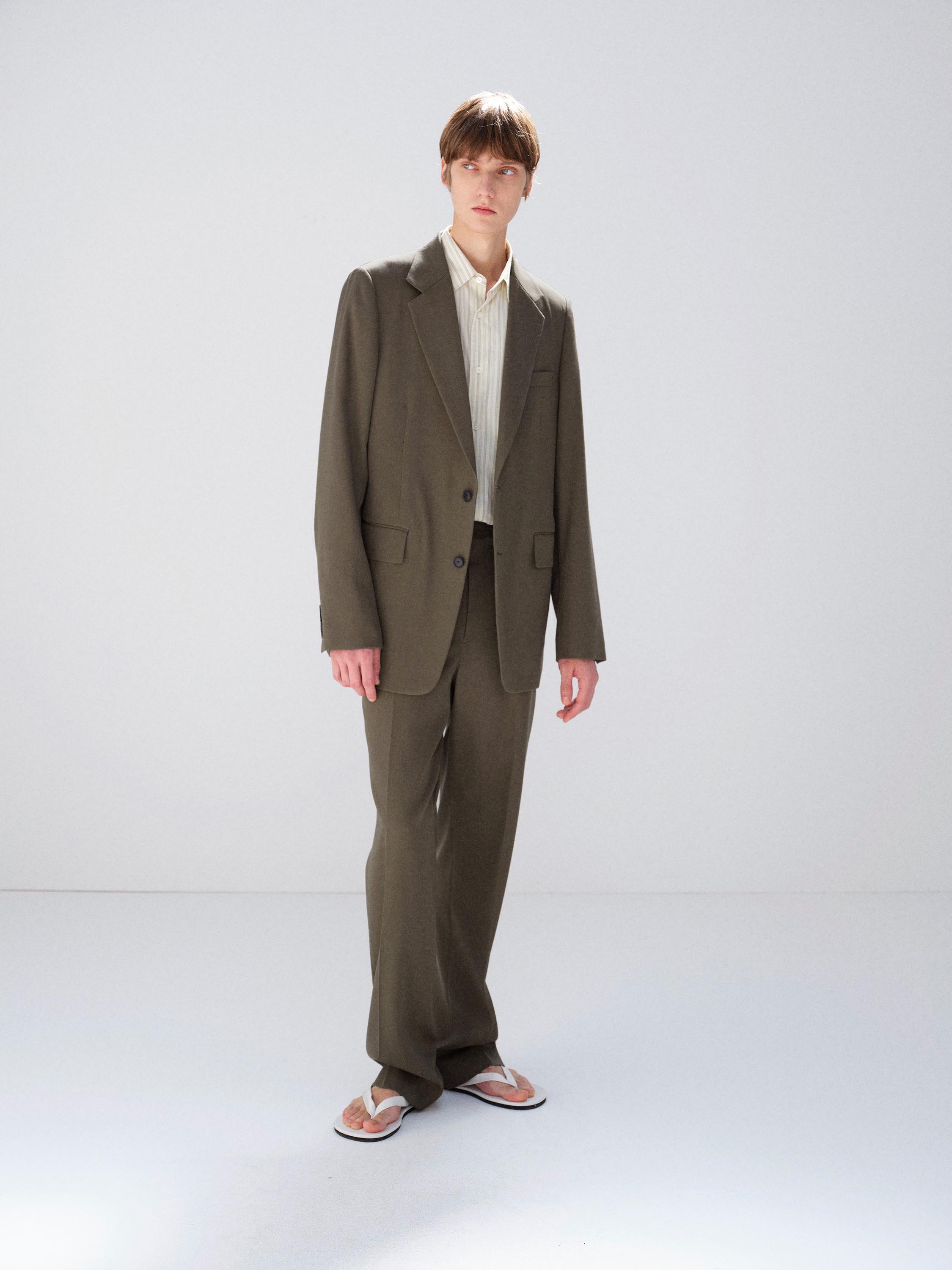 LIGHT WOOL MAX GABARDINE SLACKS 詳細画像 DARK OLIVE BROWN 3