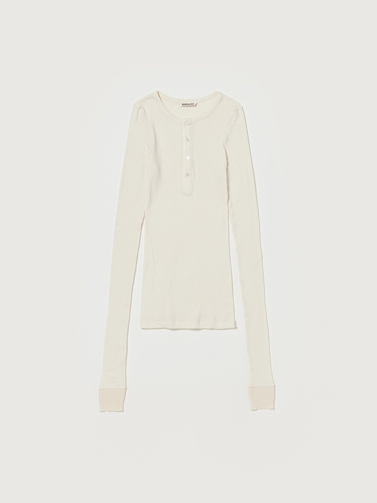 ORGANIC SOFT RIB HENLEY NECK P/O