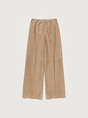 SILKY GRAIN SUEDE DRAWSTRING PANTS