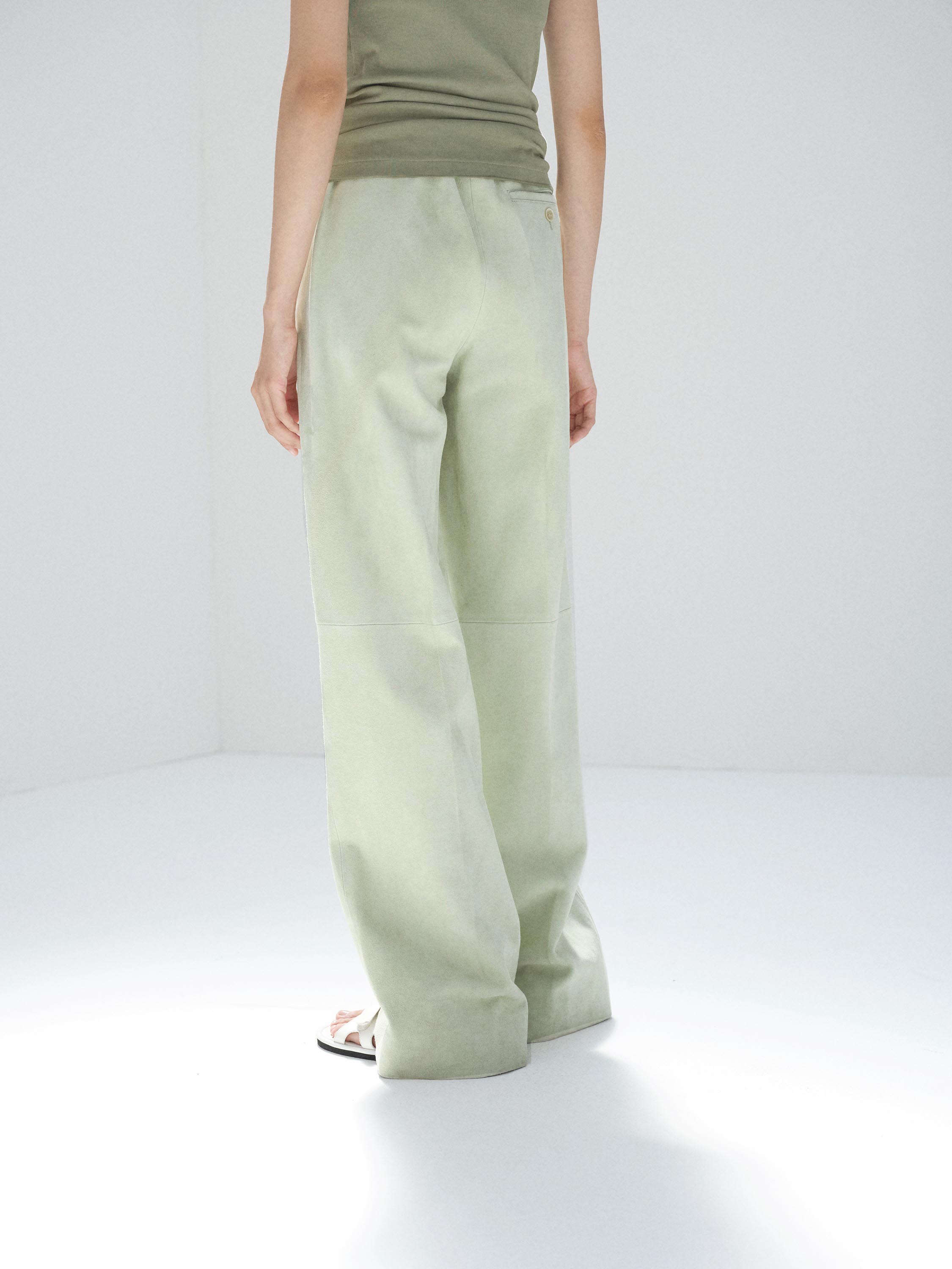 SILKY GRAIN SUEDE DRAWSTRING PANTS 詳細画像 DUSTY MINT 4