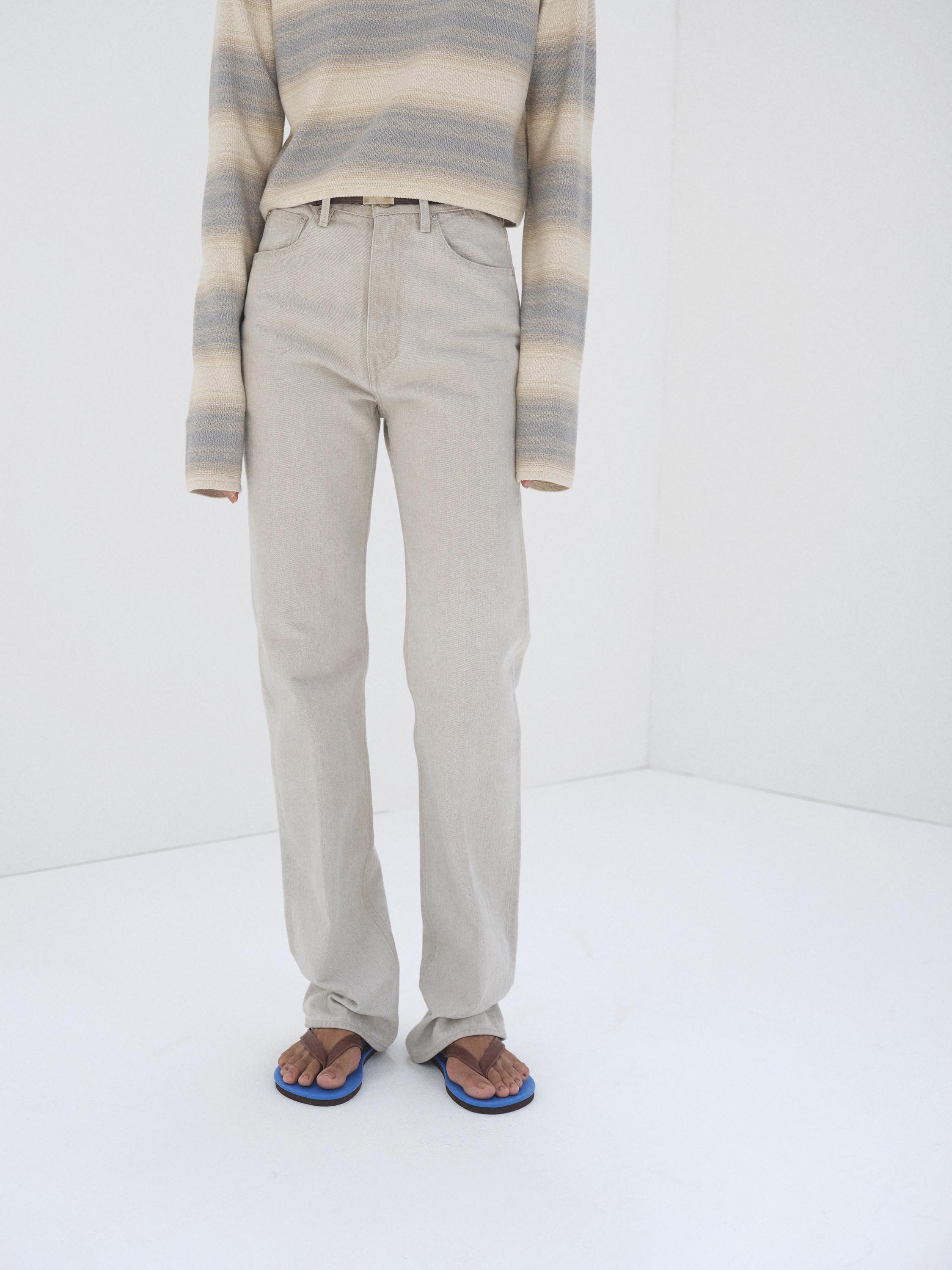 FADED HARD TWIST BROWN DENIM 5P PANTS 詳細画像 LIGHT GRAY 1