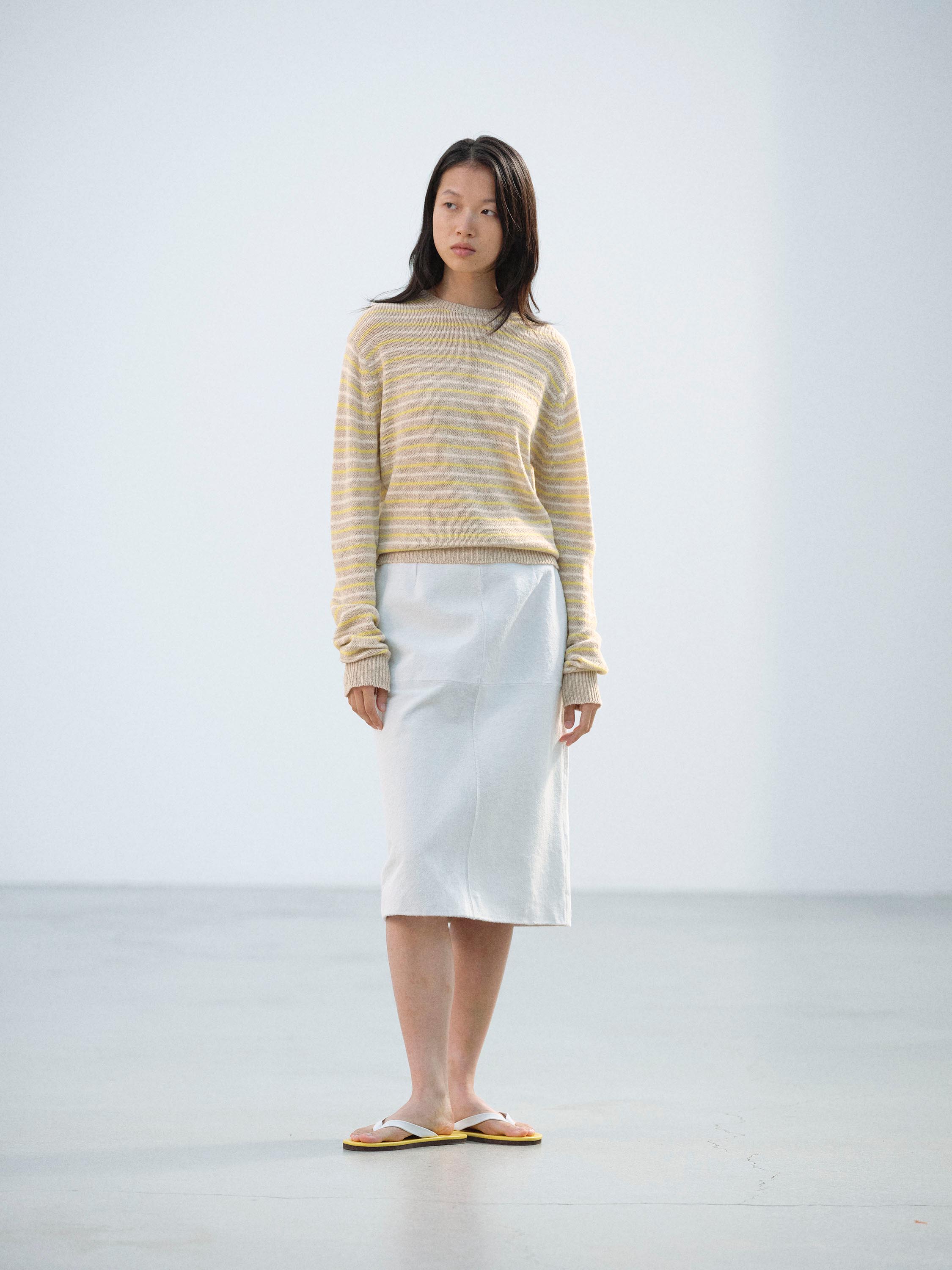 SUMMER CASHMERE KNIT P/O 詳細画像 BEIGE &times; YELLOW 2